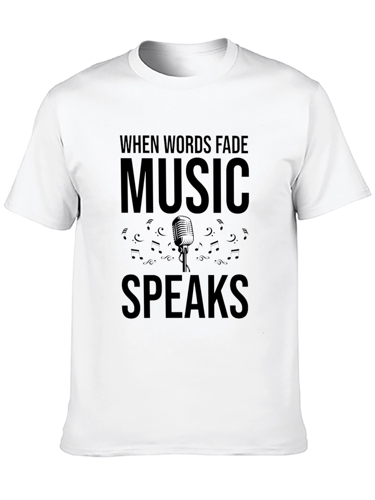 Music Speaks Graphic Tee - Soft Black Cotton T-Shirt