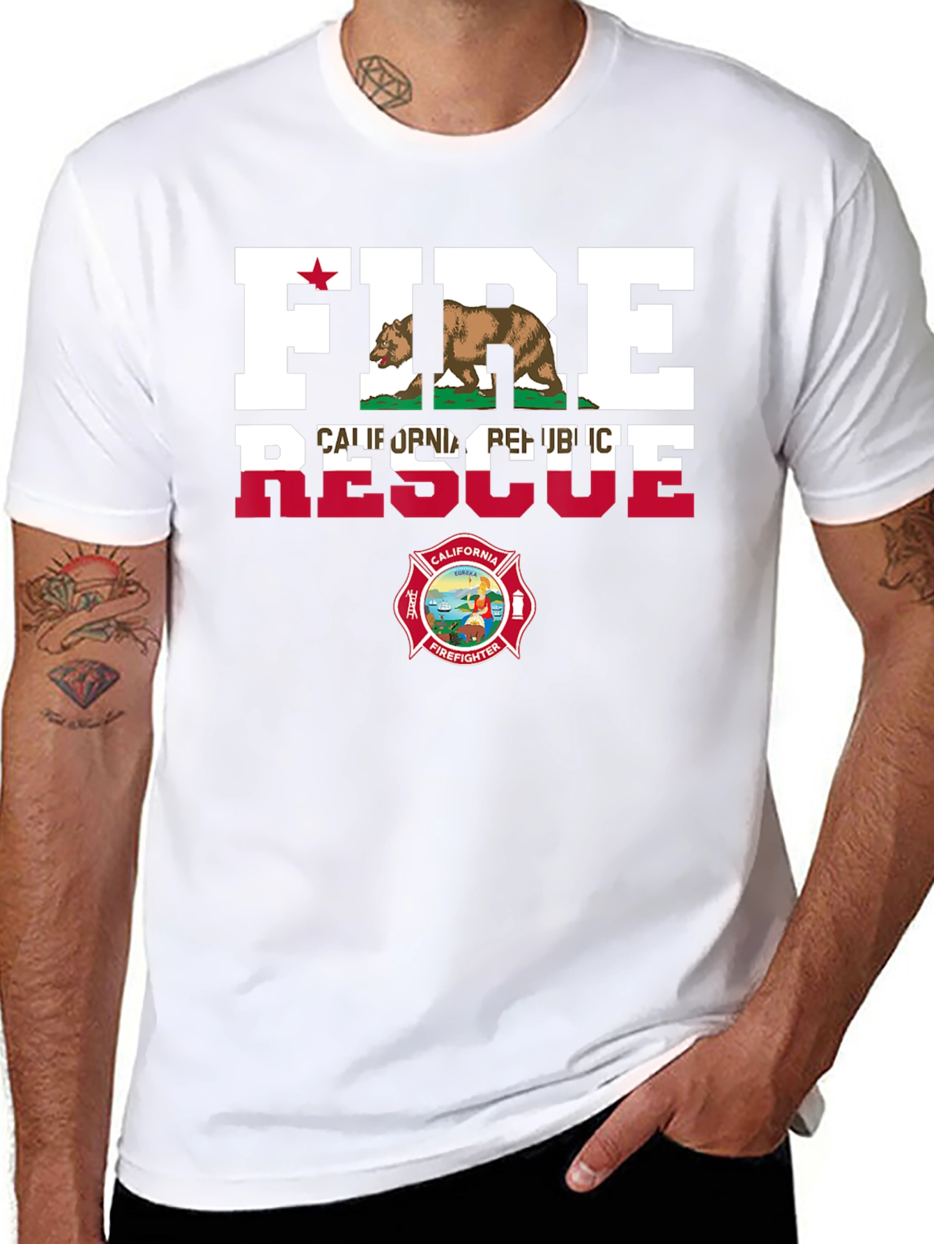 Fire Rescue California Firefighter T-Shirt