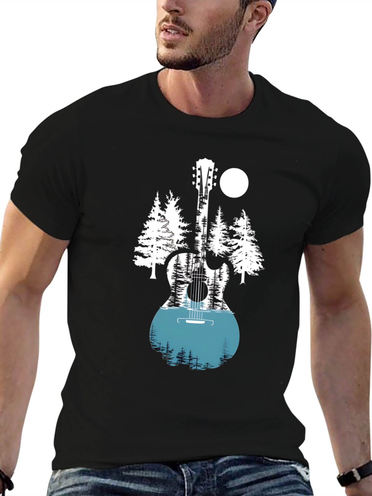 Nature Guitar Graphic Tee - Black