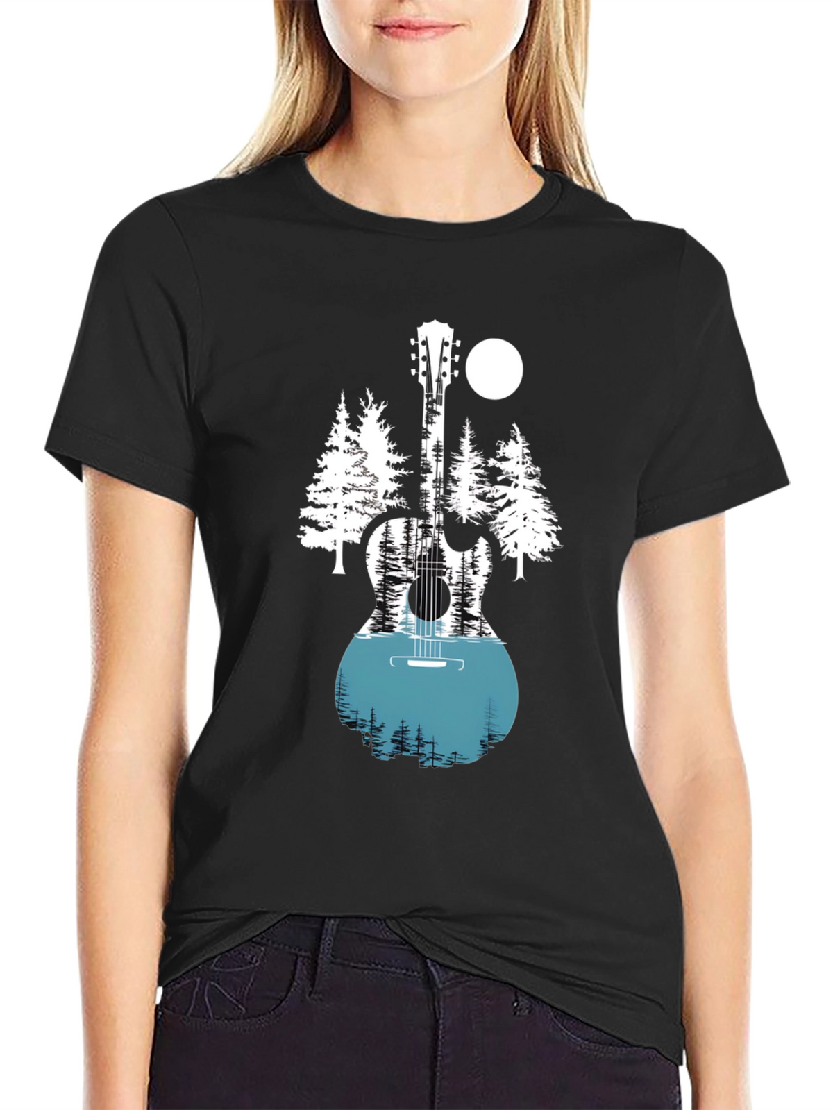 Nature Guitar Graphic Tee - Black