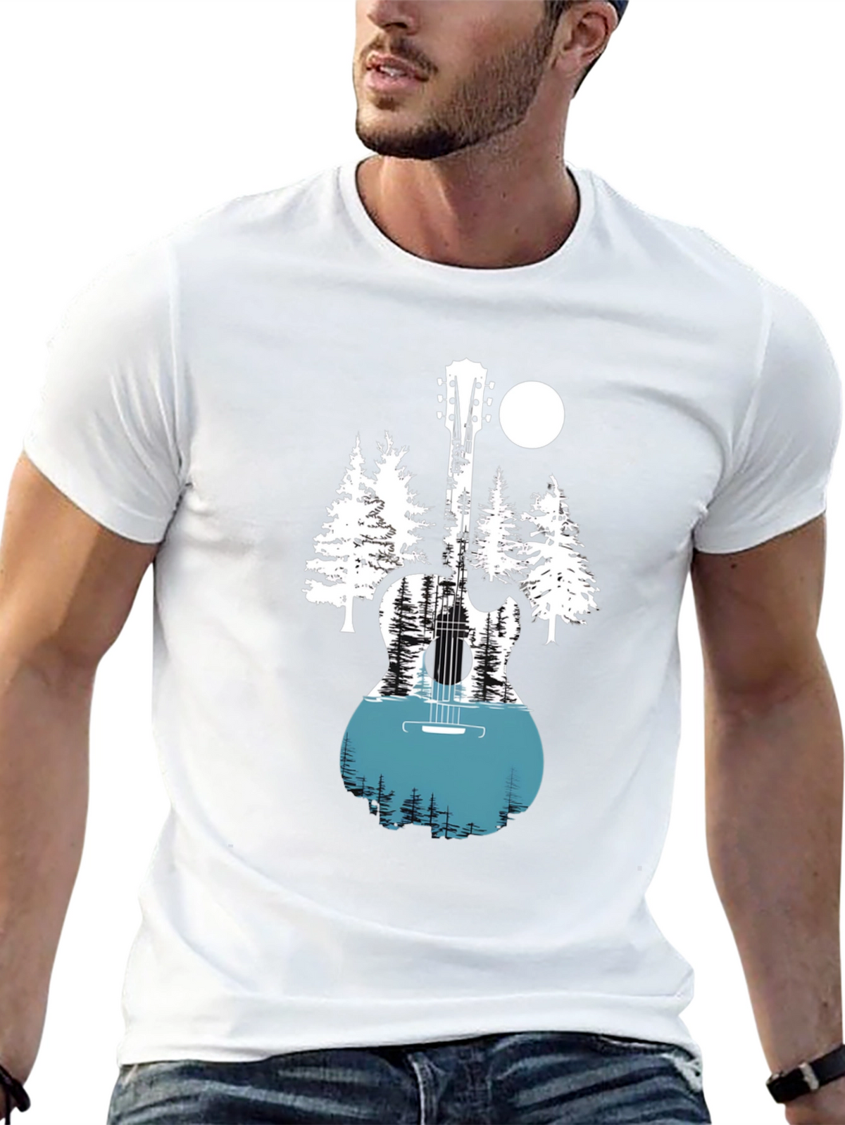 Nature Guitar Graphic Tee - Black