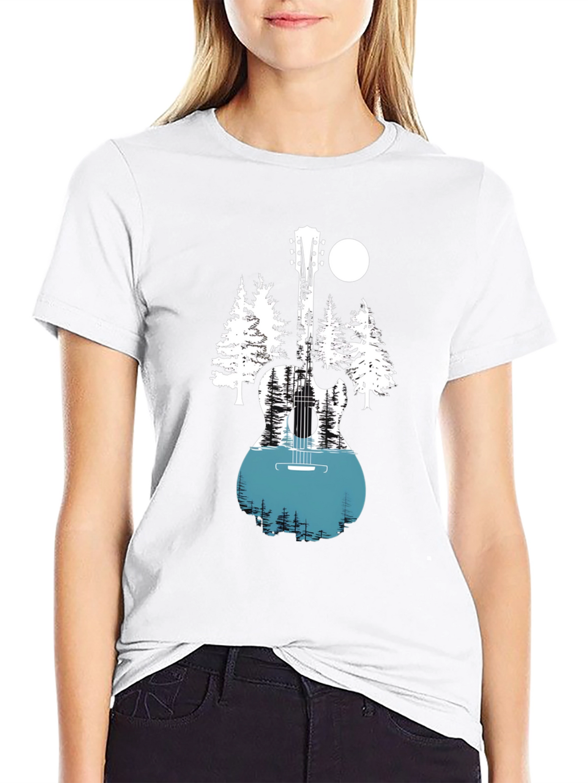 Nature Guitar Graphic Tee - Black