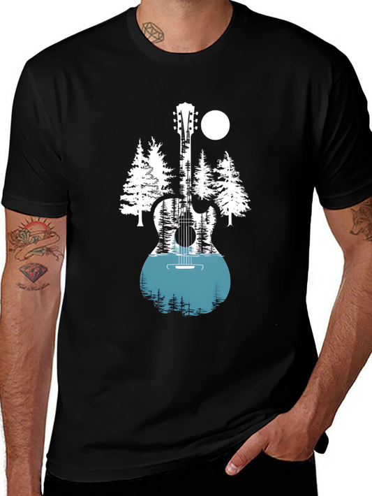 Nature Guitar Graphic Tee - Black