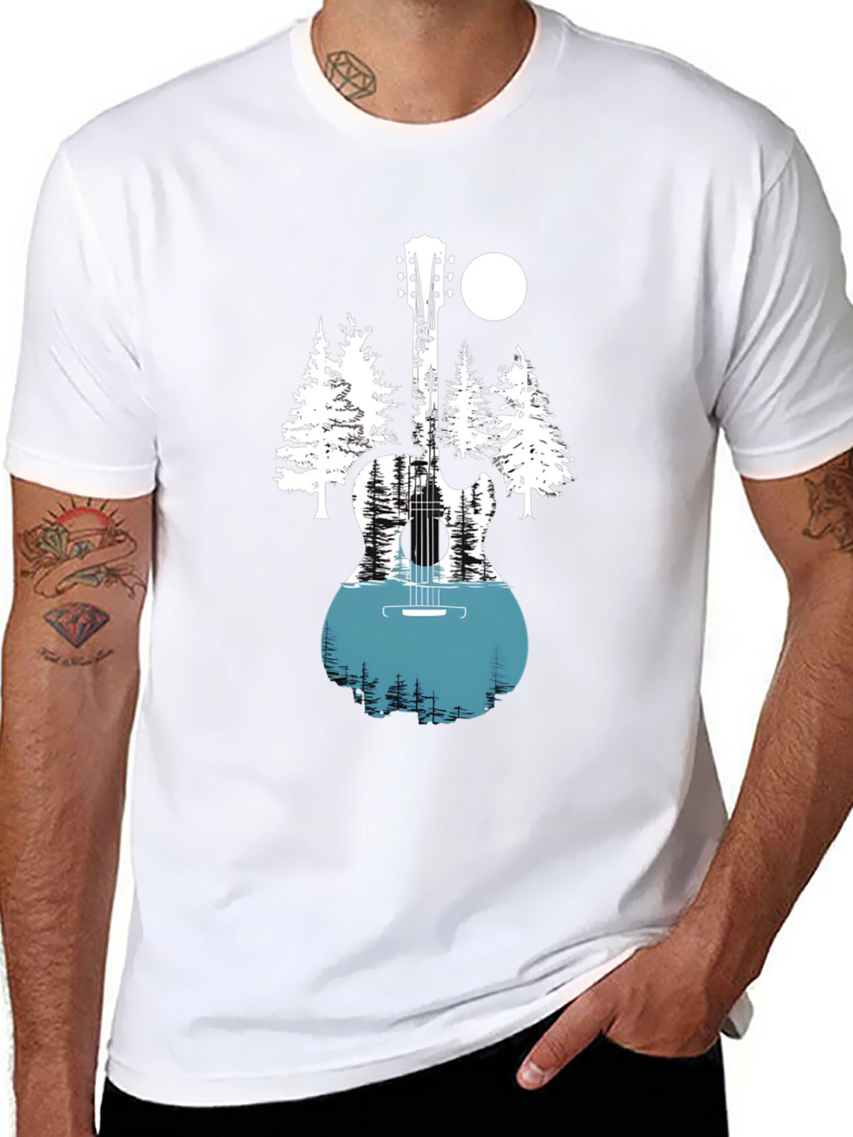 Nature Guitar Graphic Tee - Black