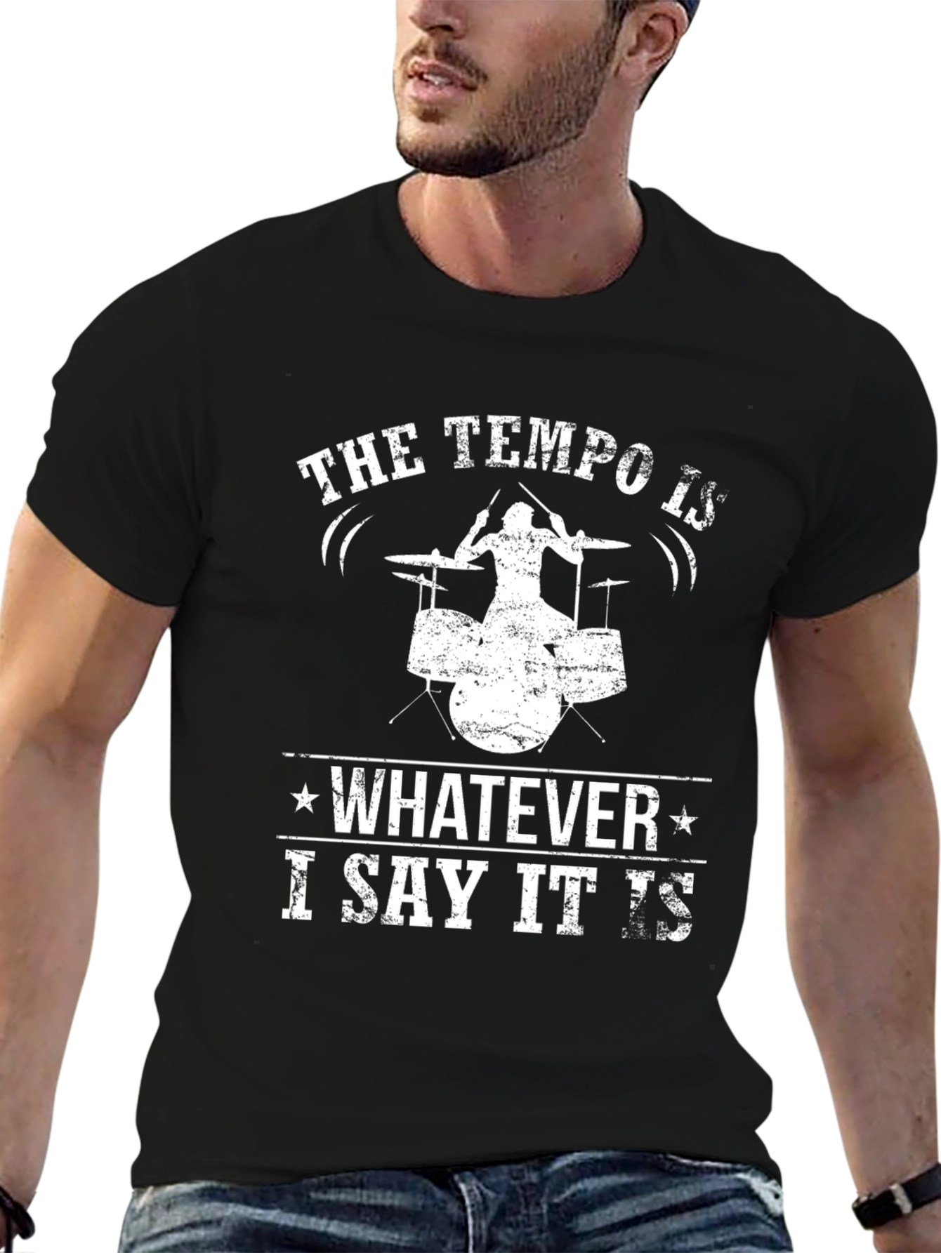 Tempo Drummer T-Shirt - Black Cotton Tee