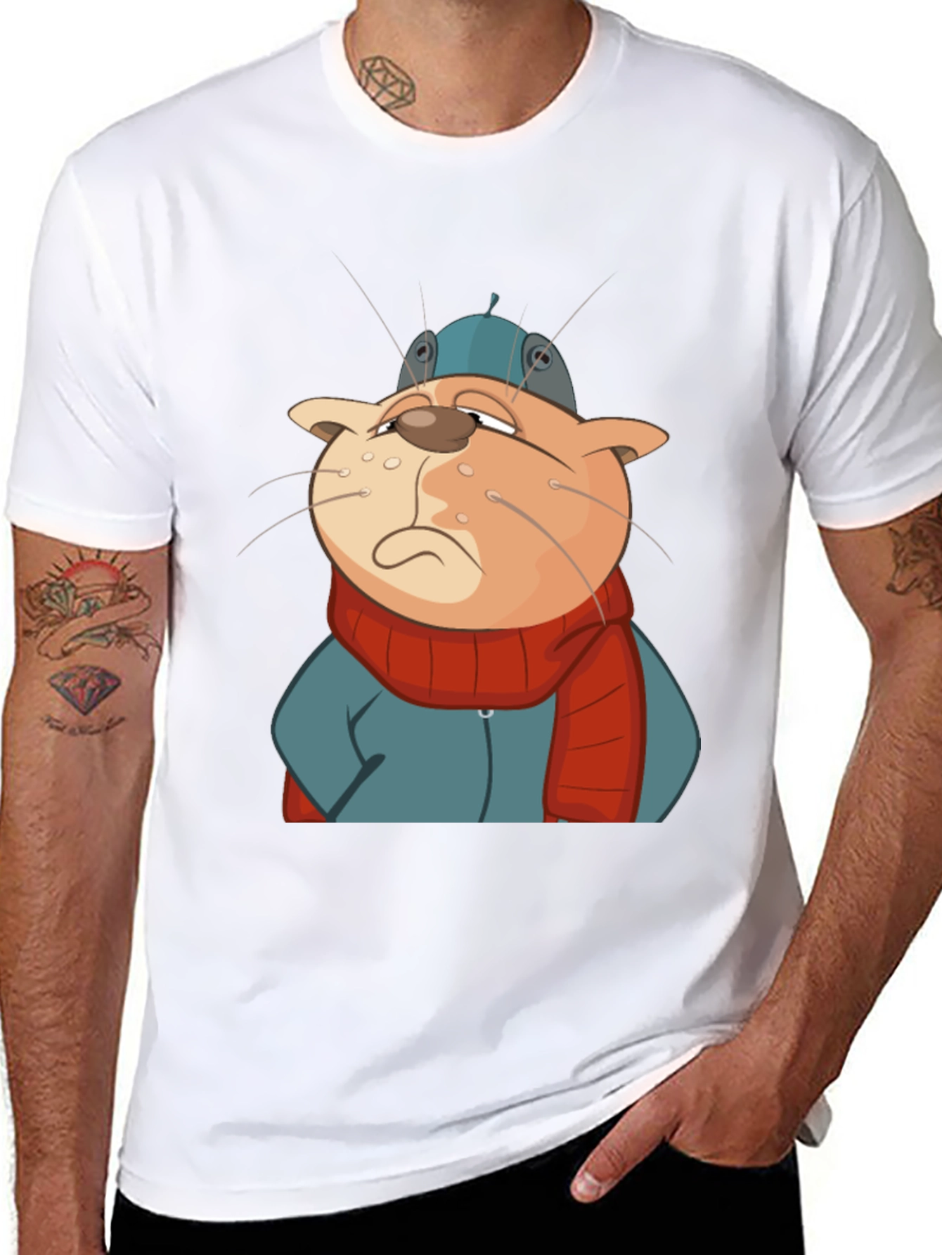 Cartoon Cat T-Shirt: Wearable Art!