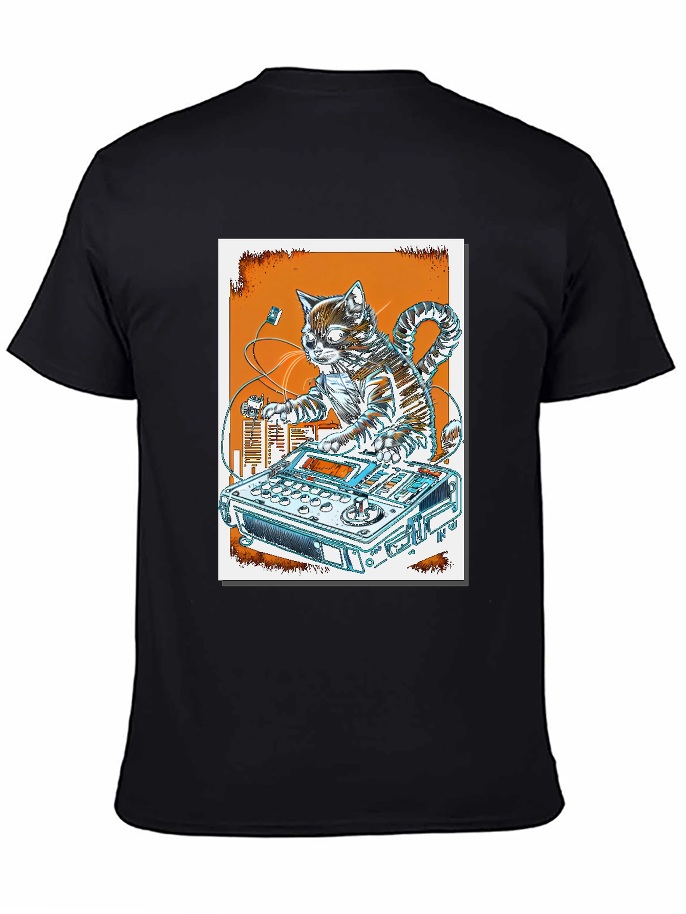 DJ Cat Graphic T-Shirt - Cool Music Lover Tee