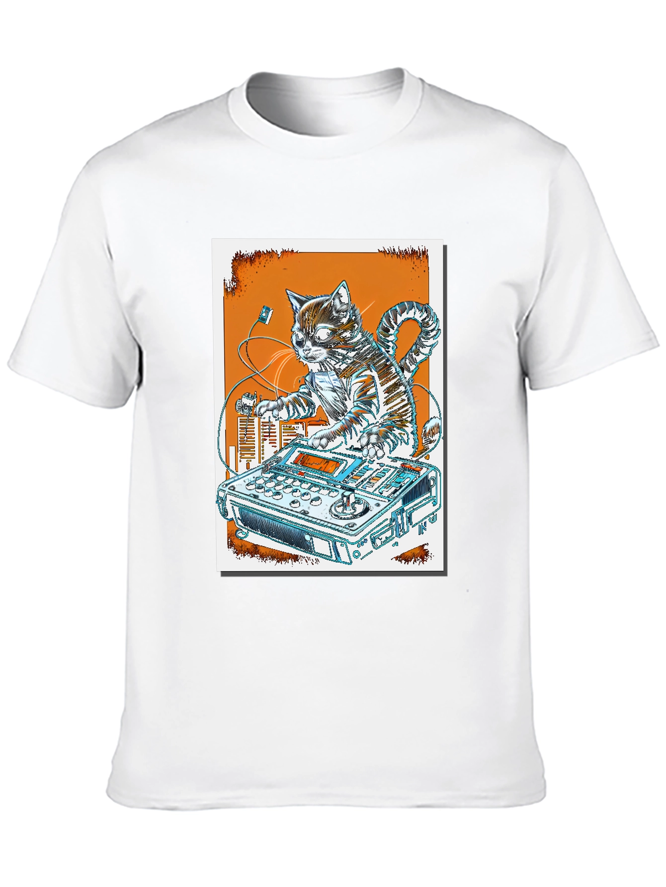 DJ Cat Graphic T-Shirt - Cool Music Lover Tee