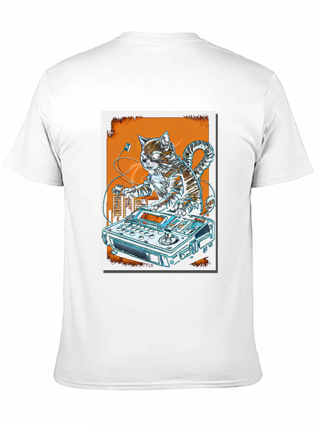 DJ Cat Graphic T-Shirt - Cool Music Lover Tee