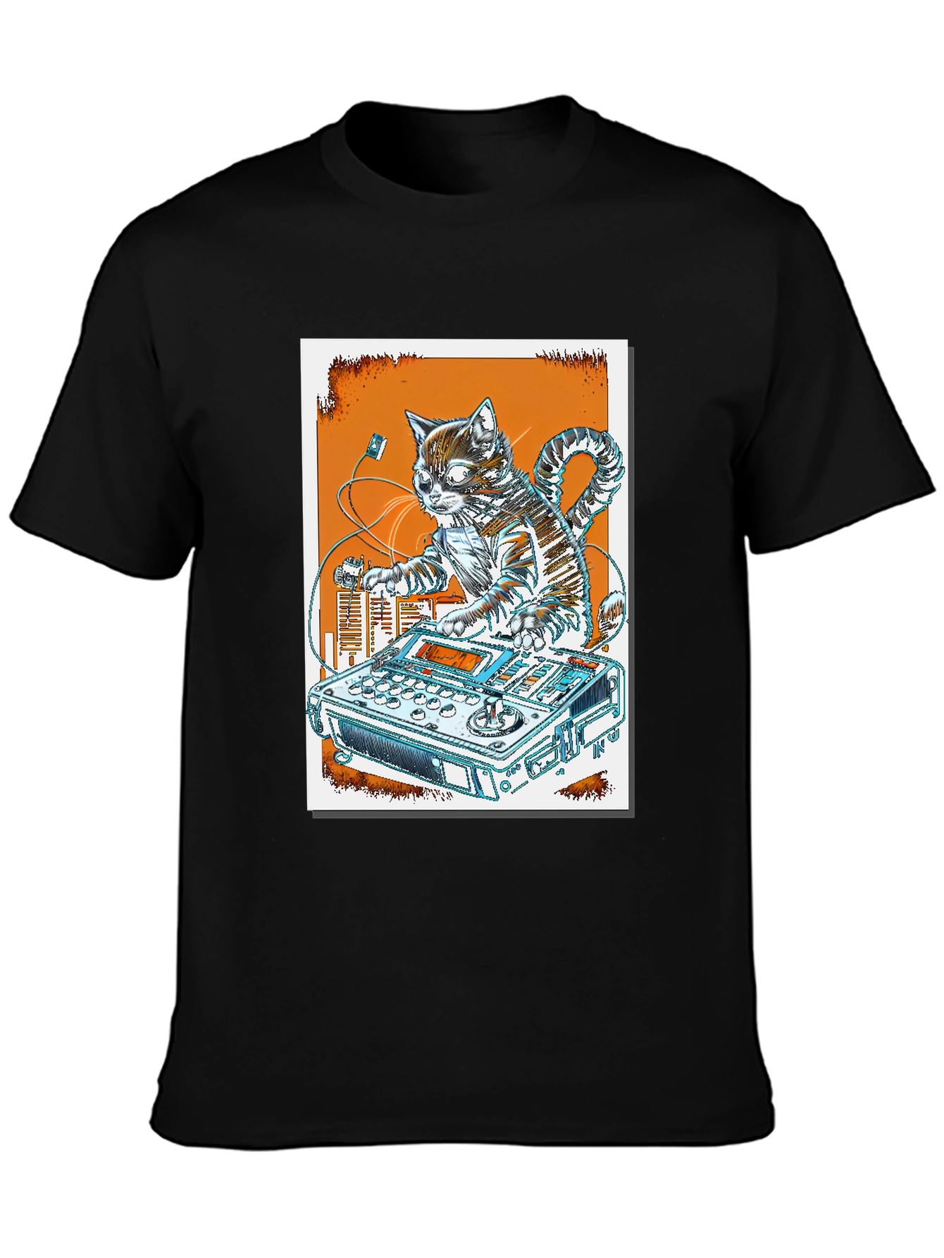 DJ Cat Graphic T-Shirt - Cool Music Lover Tee