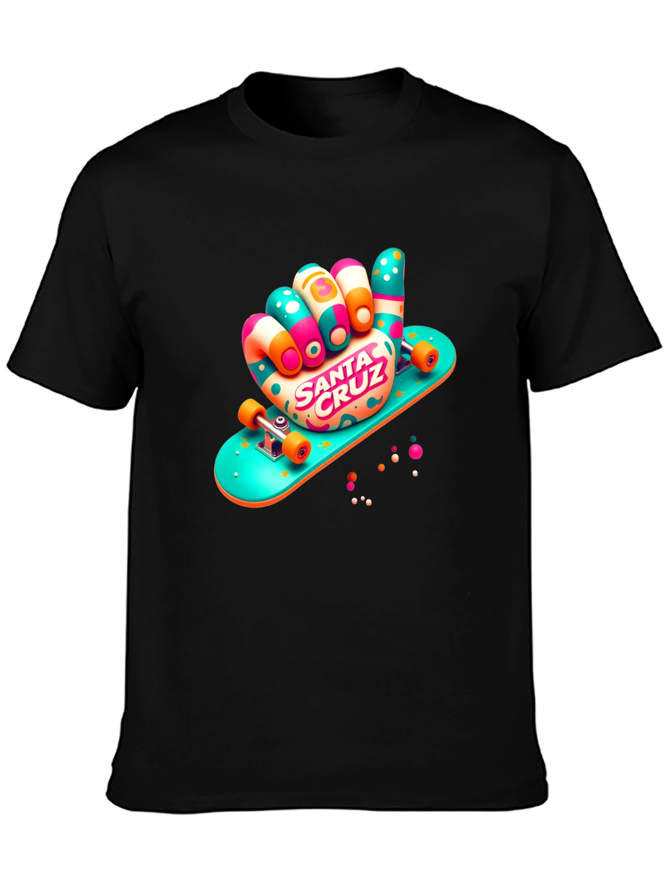 Santa Cruz Skateboard Hand Black T-Shirt