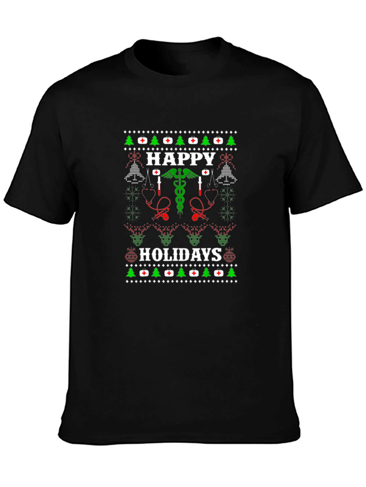 Happy Holidays Medical Ugly Christmas T-Shirt