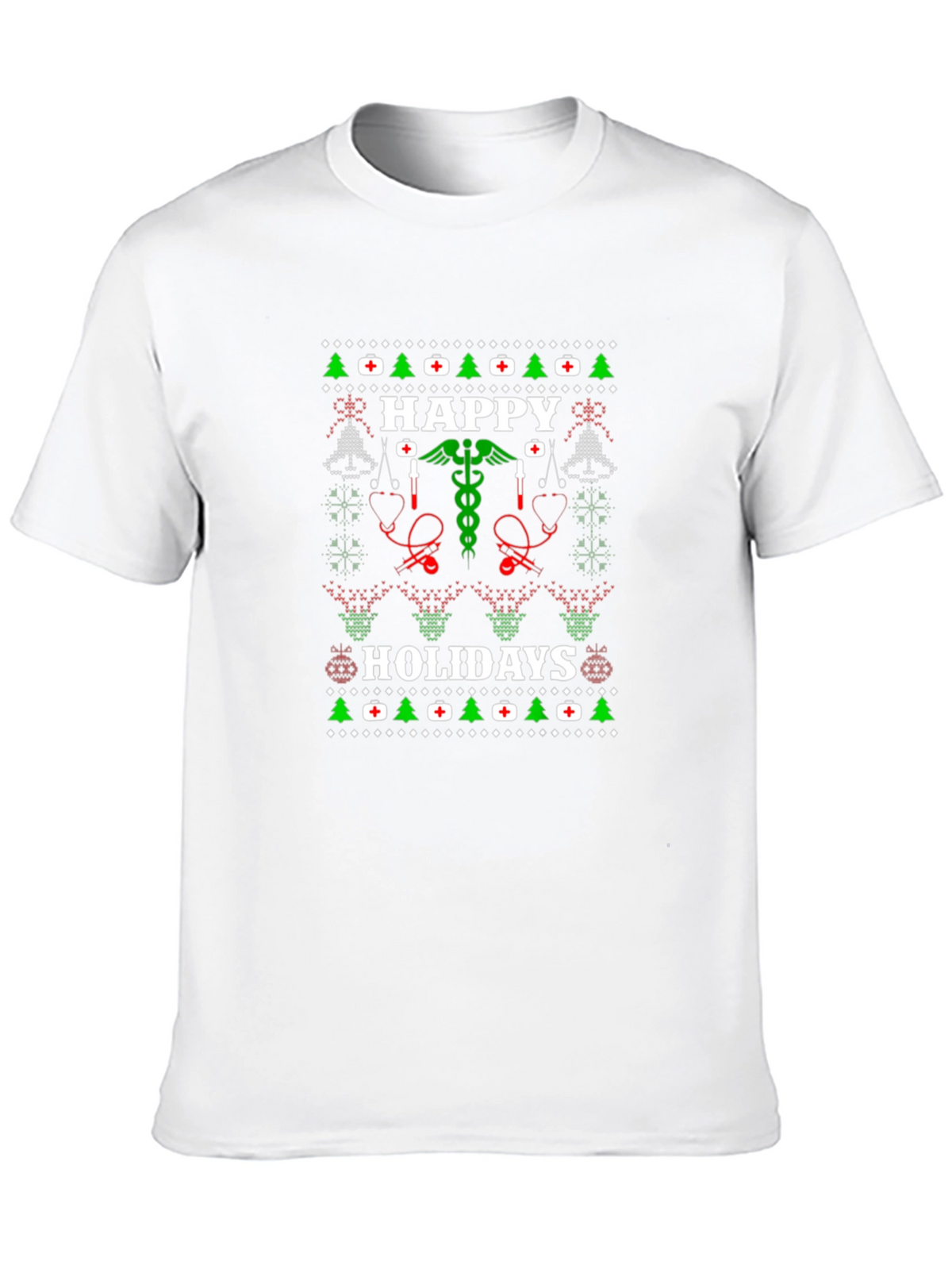 Happy Holidays Medical Ugly Christmas T-Shirt
