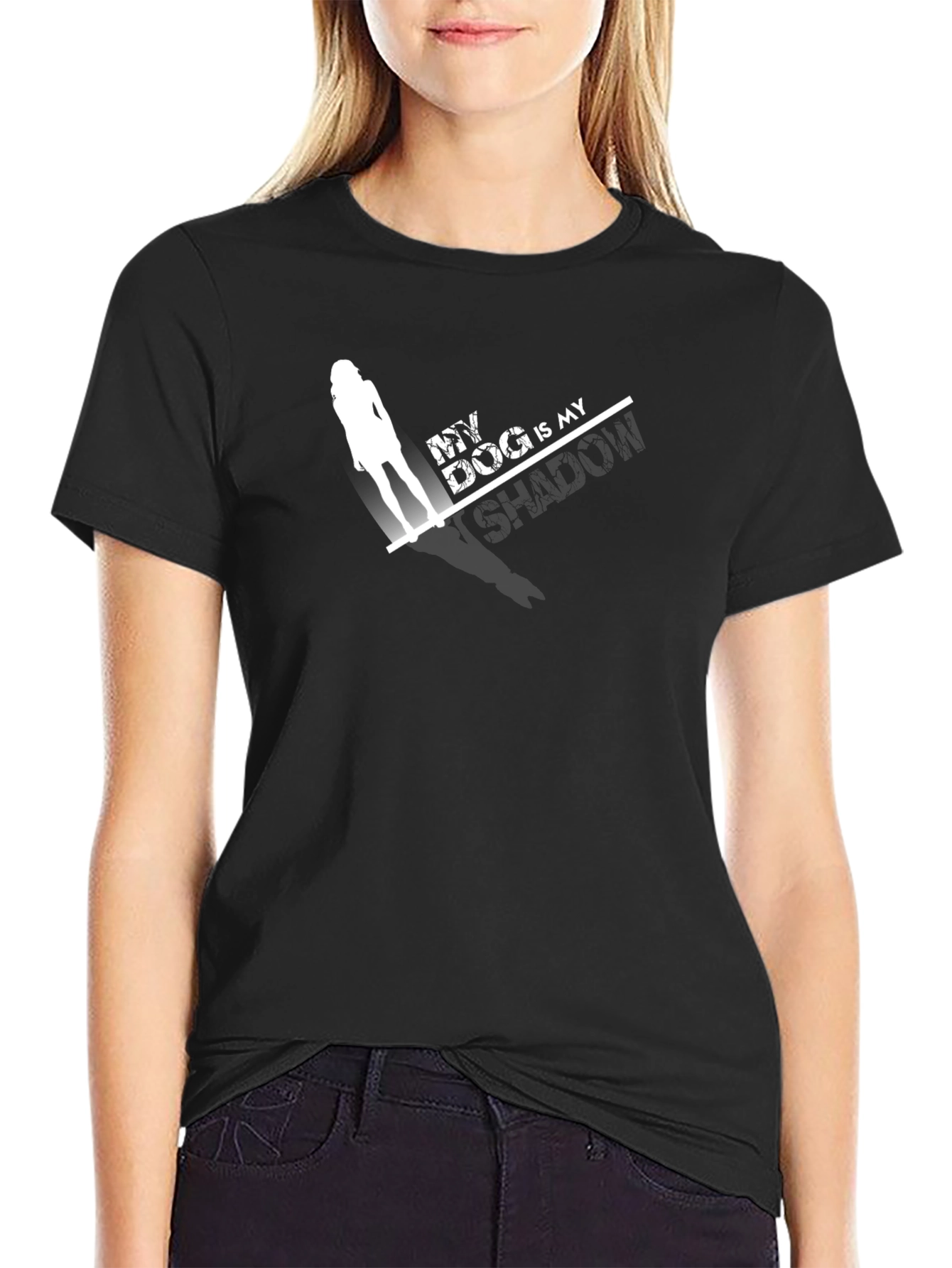 My Dog Is My Shadow Black T-Shirt