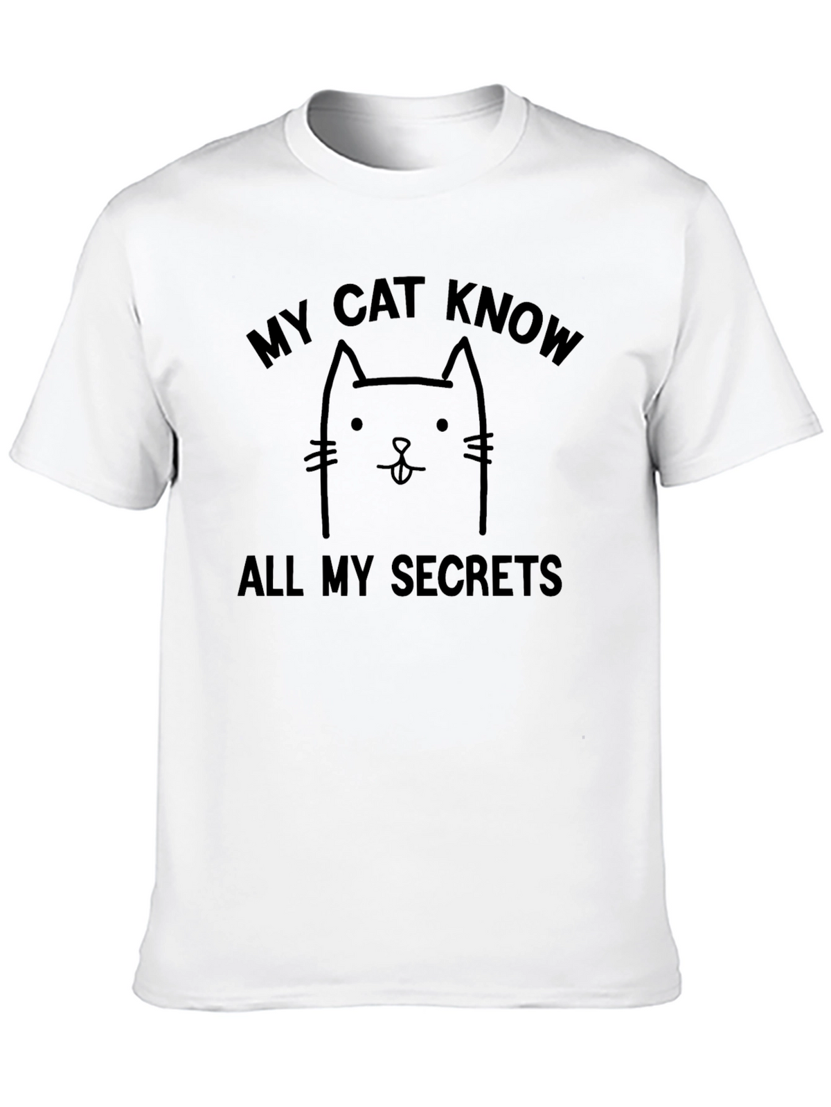 My Cat Knows All My Secrets Black Graphic Tee