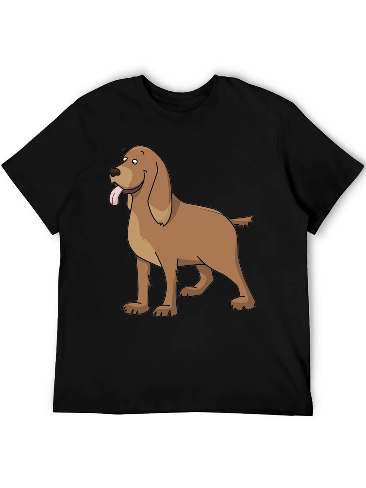 Dog Cartoon Graphic Tee - Casual Black T-Shirt