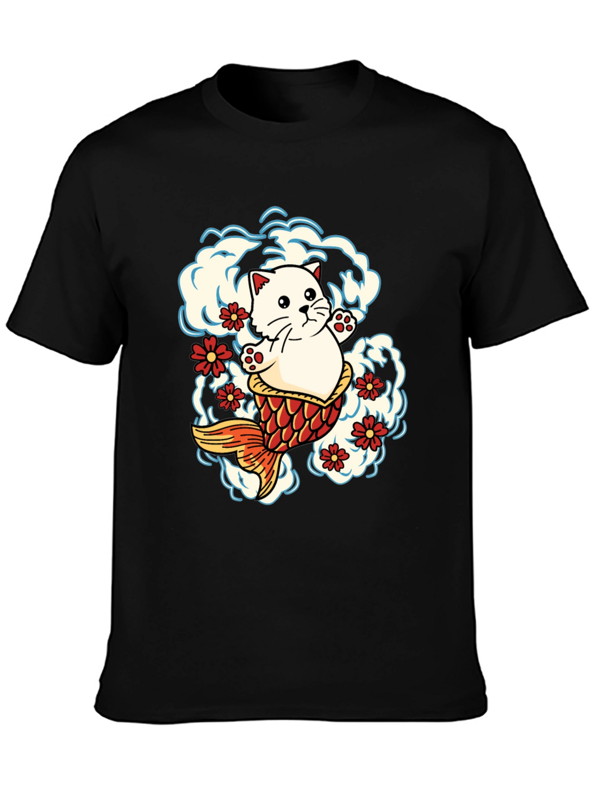 Cat Koi Fish Graphic Tee - Unique Design
