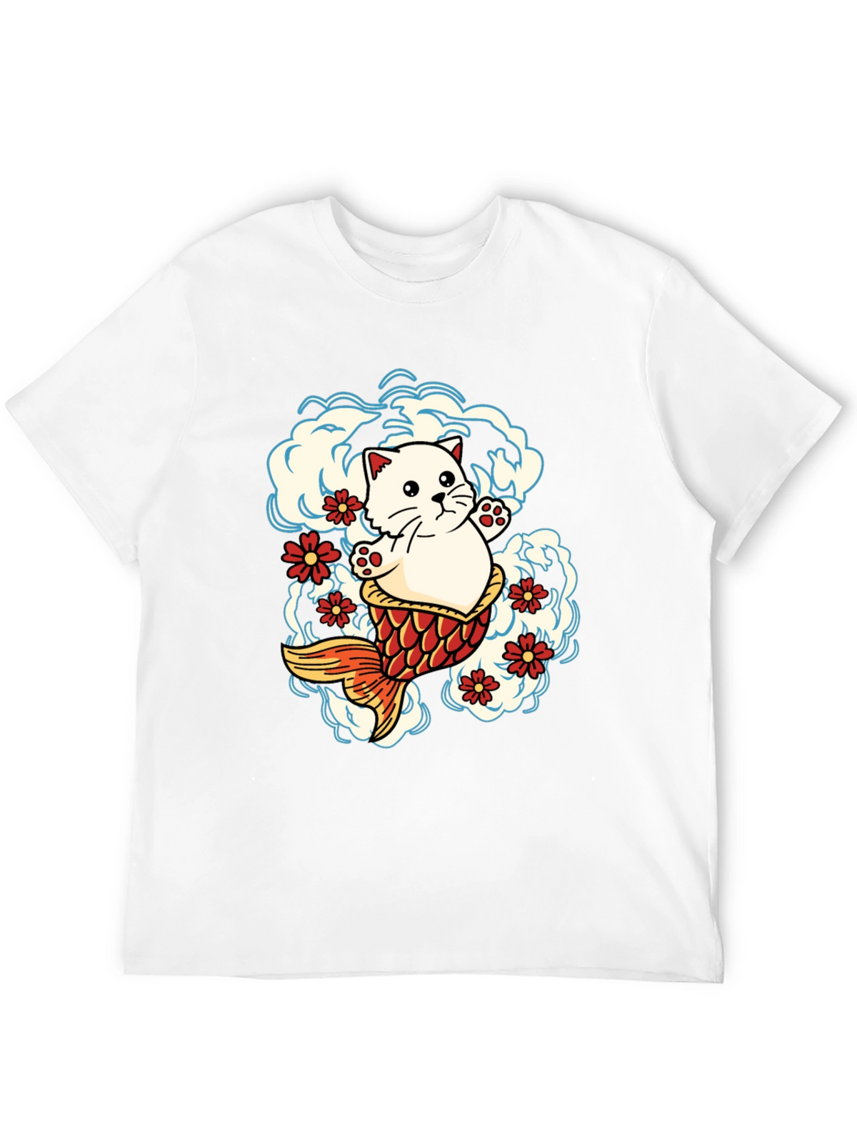 Cat Koi Fish Graphic Tee - Unique Design