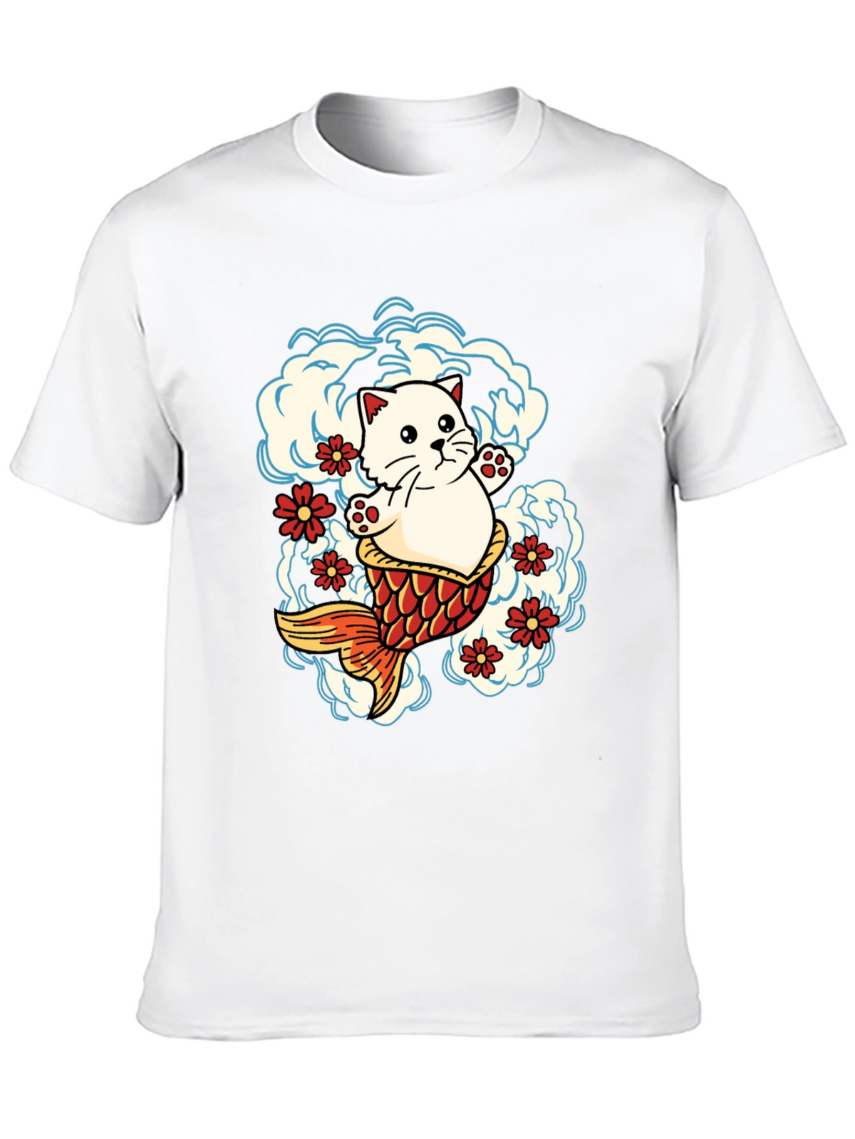 Cat Koi Fish Graphic Tee - Unique Design