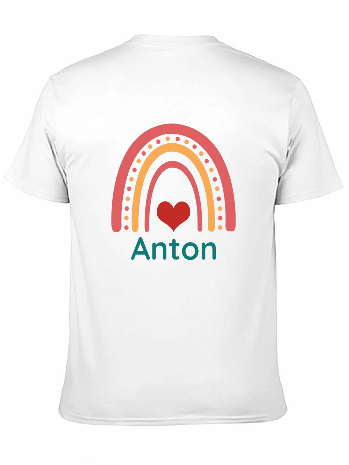 Personalized Anton Rainbow Heart T-Shirt