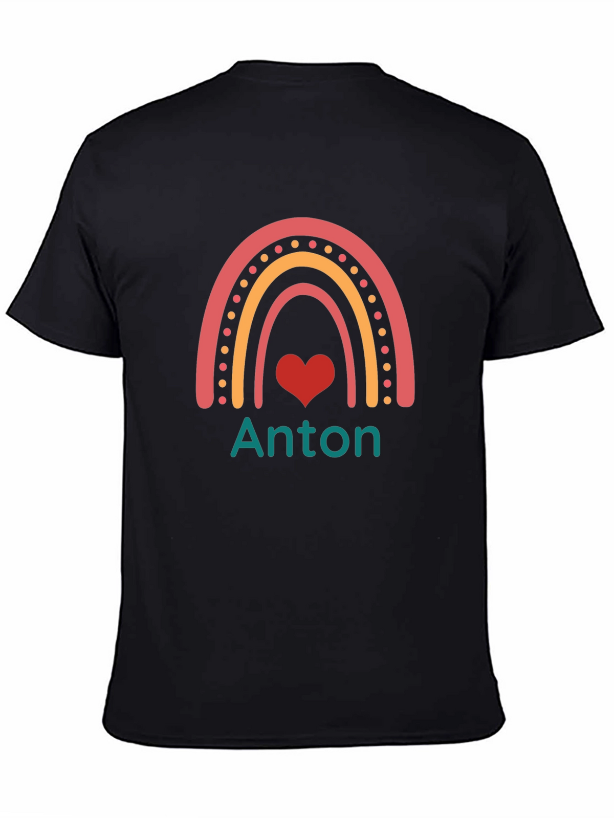 Personalized Anton Rainbow Heart T-Shirt