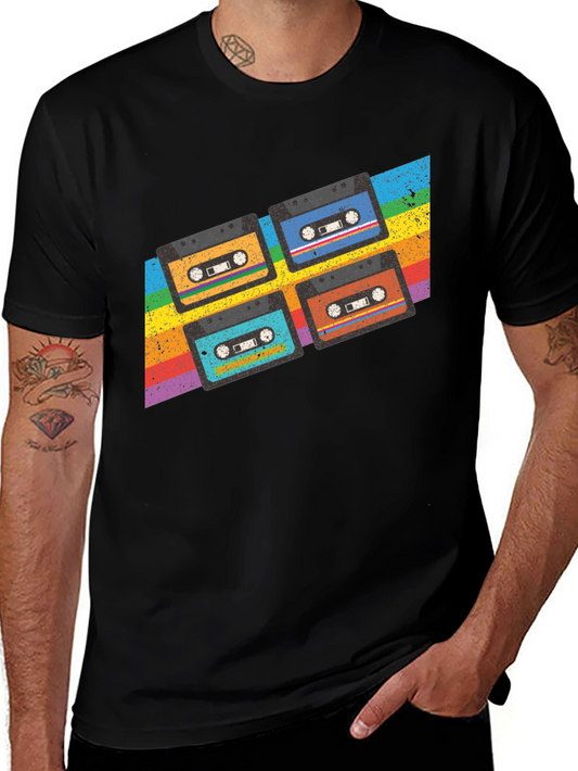 Retro Cassette Tape Rainbow T-Shirt