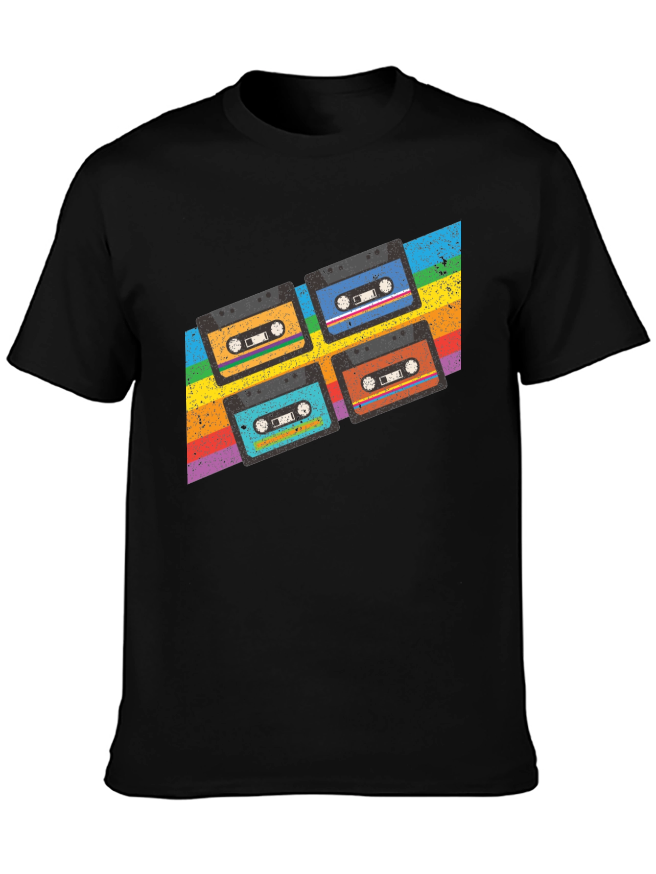 Retro Cassette Tape Rainbow T-Shirt