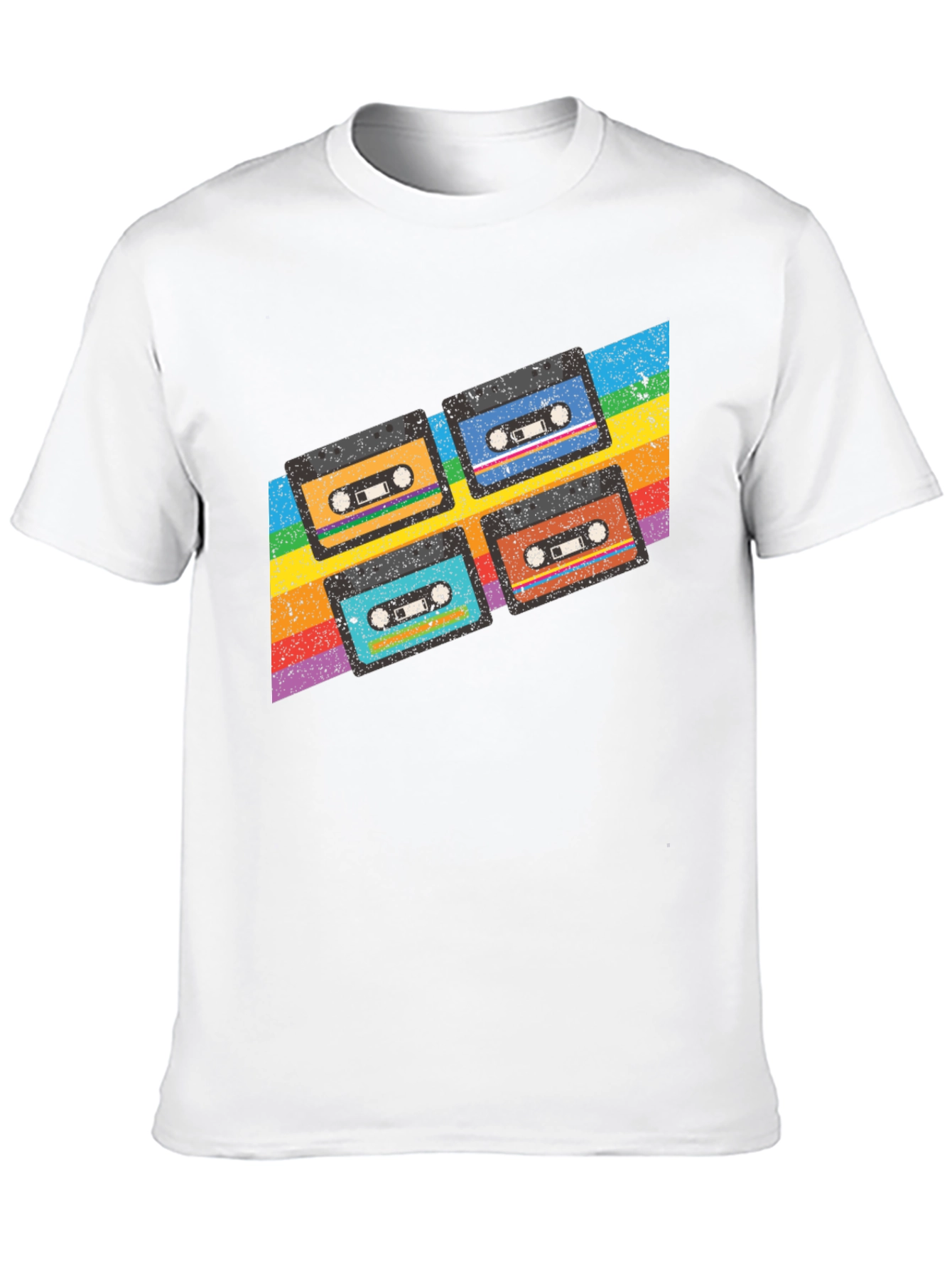 Retro Cassette Tape Rainbow T-Shirt