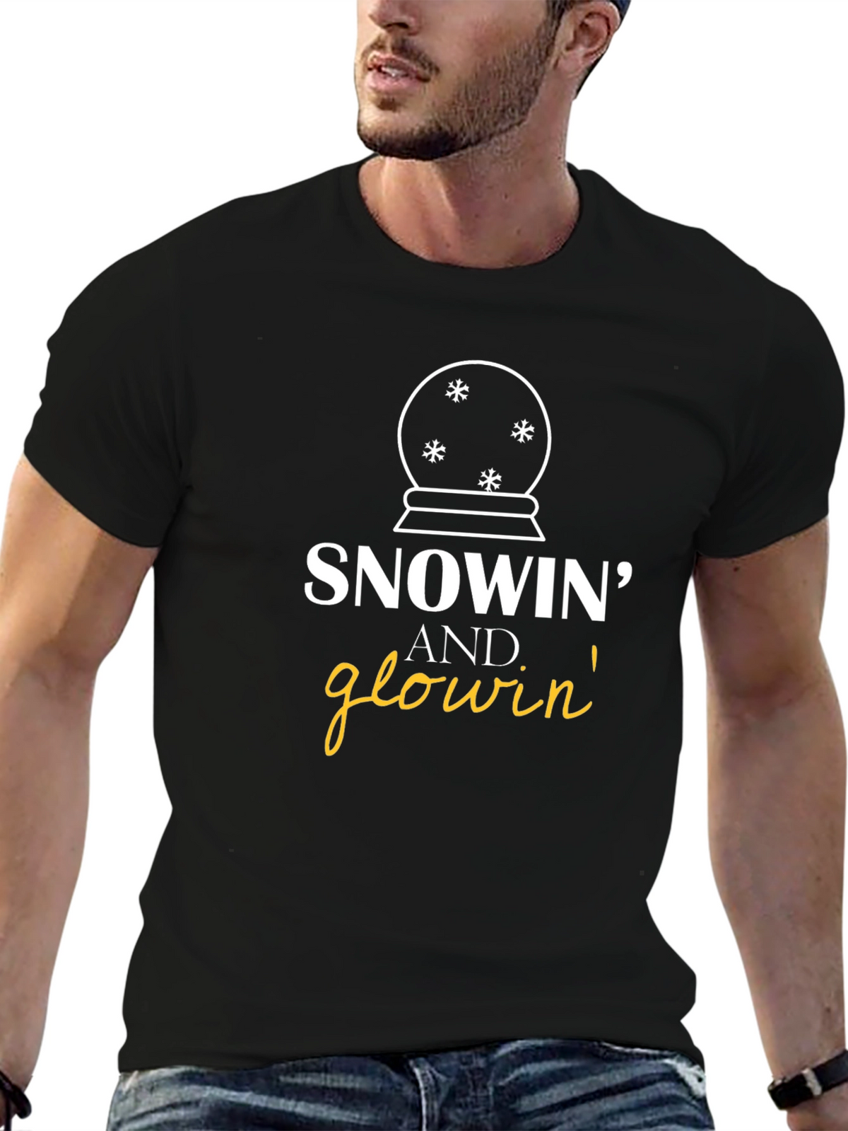 Snowin and Glowin Graphic T-Shirt - Holiday Fun!