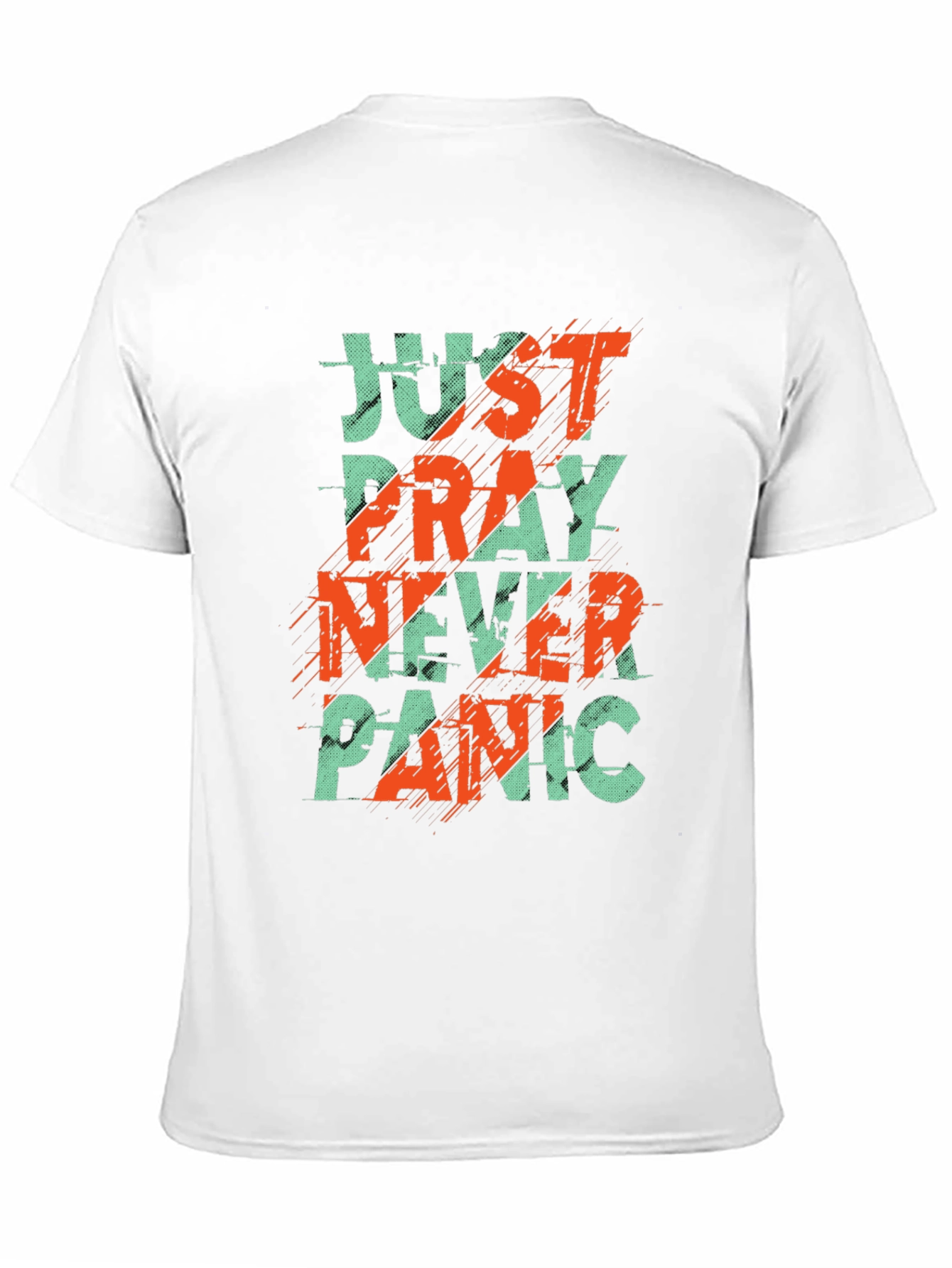 Just Pray Never Panic Graphic Tee - Black