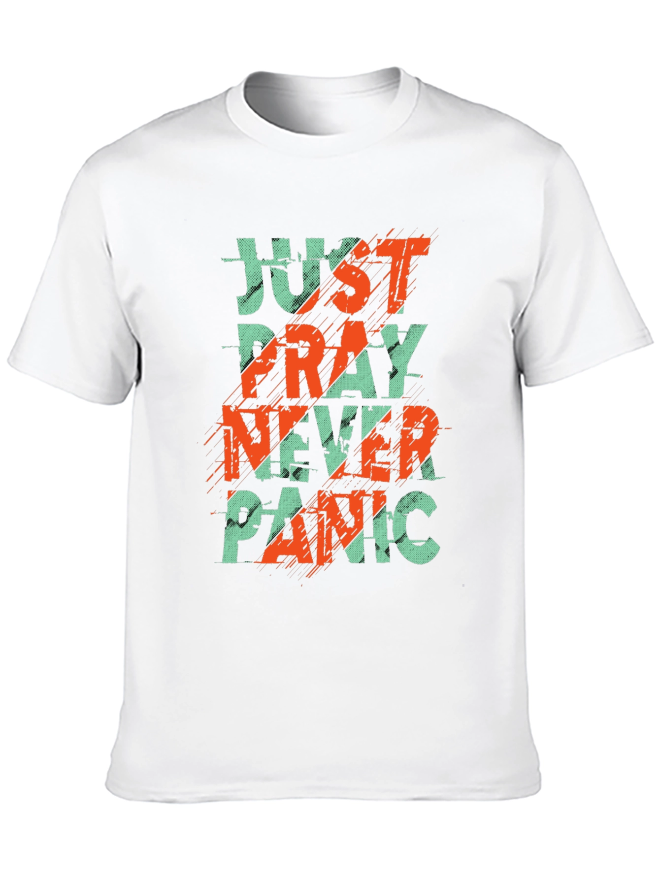Just Pray Never Panic Graphic Tee - Black