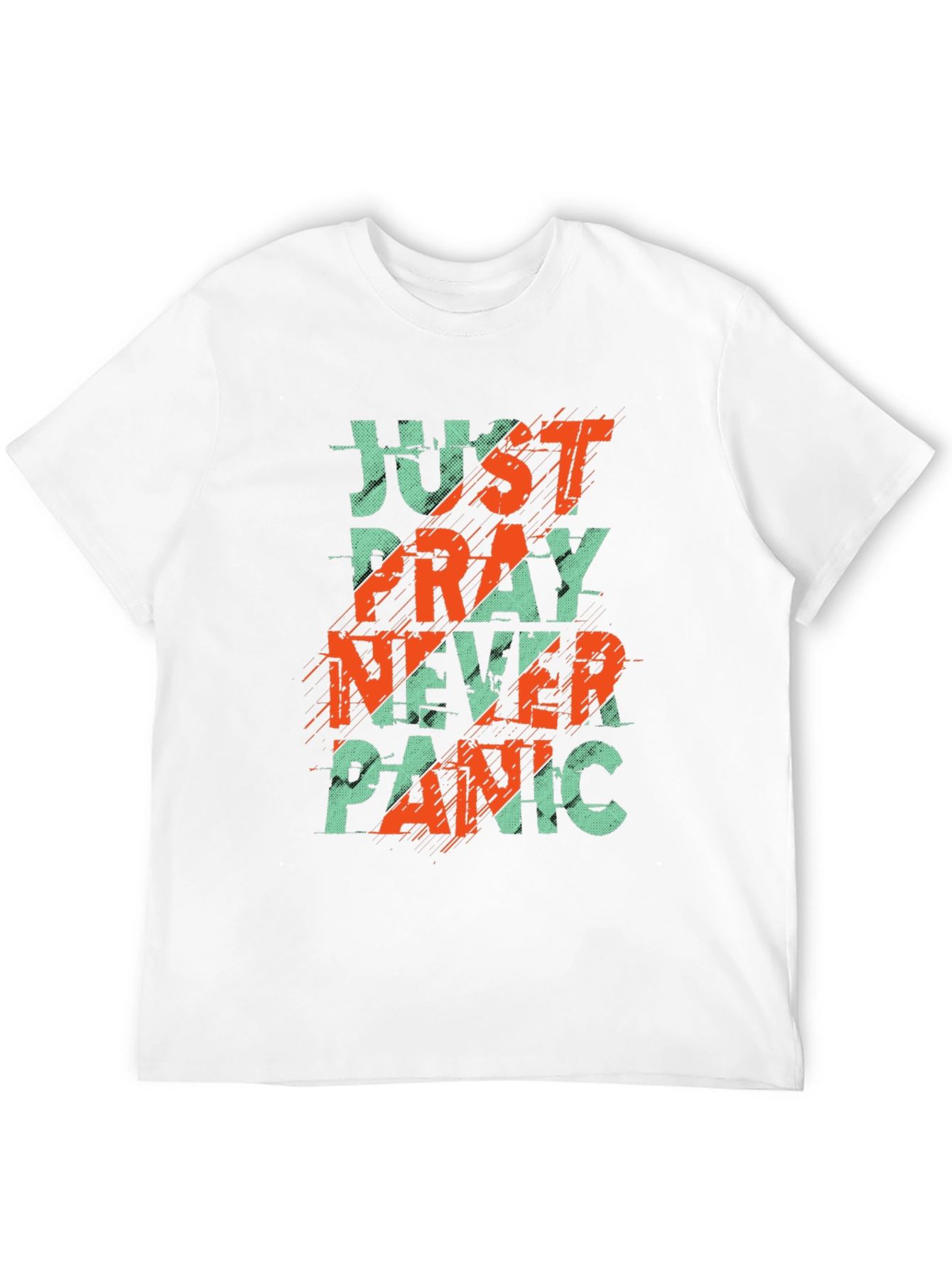 Just Pray Never Panic Graphic Tee - Black