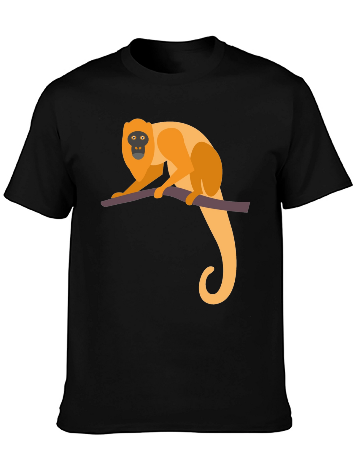 Monkey Graphic Tee - Black Cotton T-Shirt
