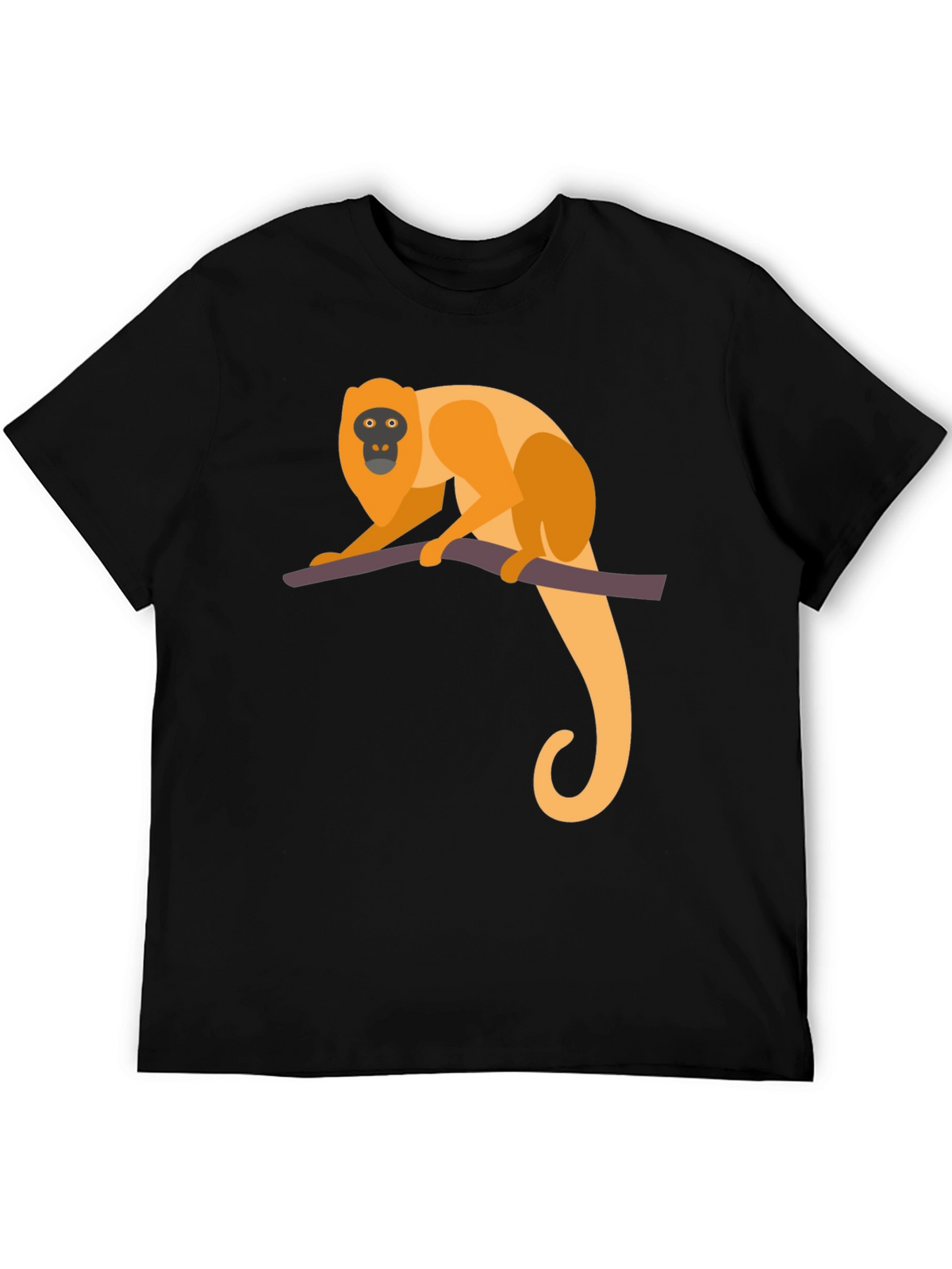 Monkey Graphic Tee - Black Cotton T-Shirt