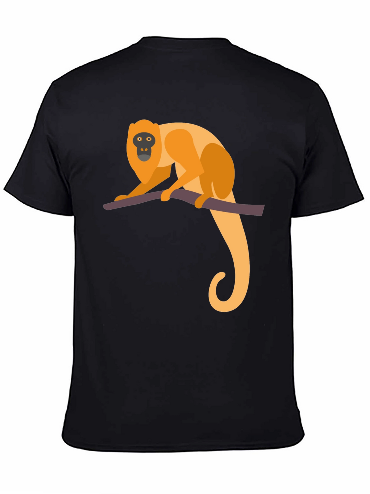 Monkey Graphic Tee - Black Cotton T-Shirt