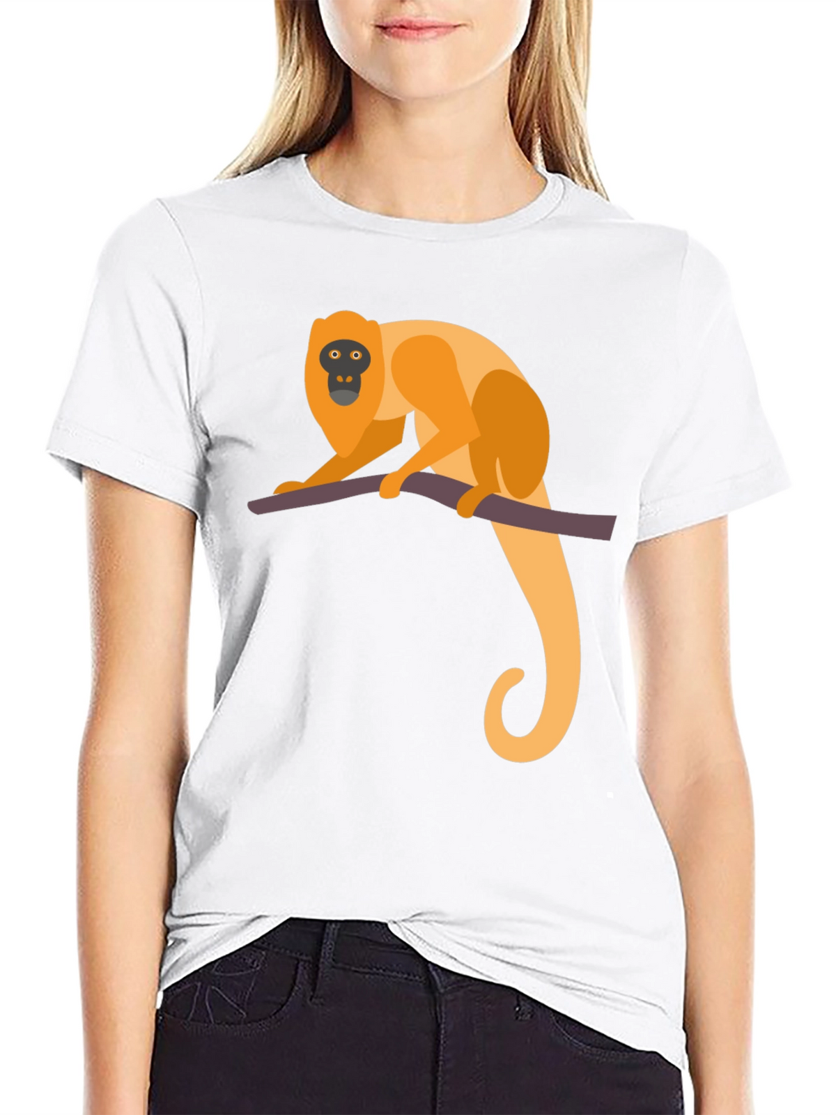 Monkey Graphic Tee - Black Cotton T-Shirt