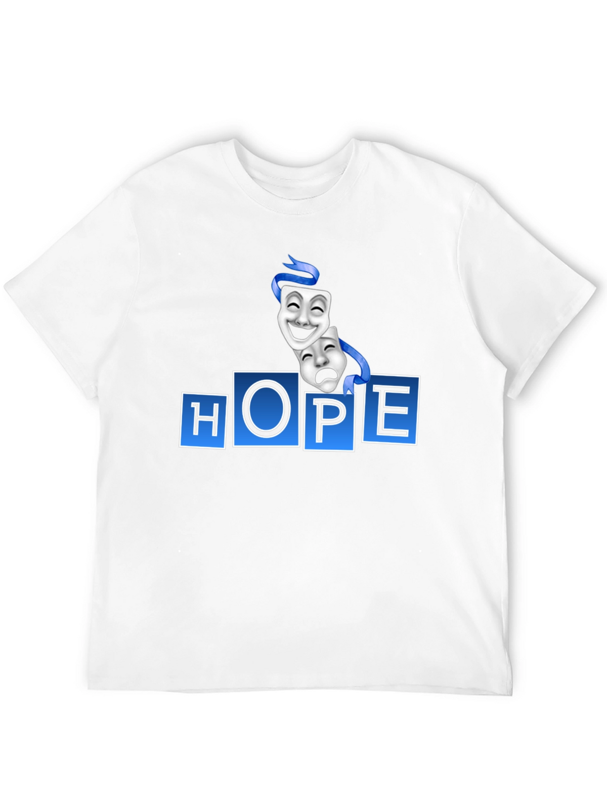 HOPE Graphic T-Shirt with Comedy Tragedy Masks