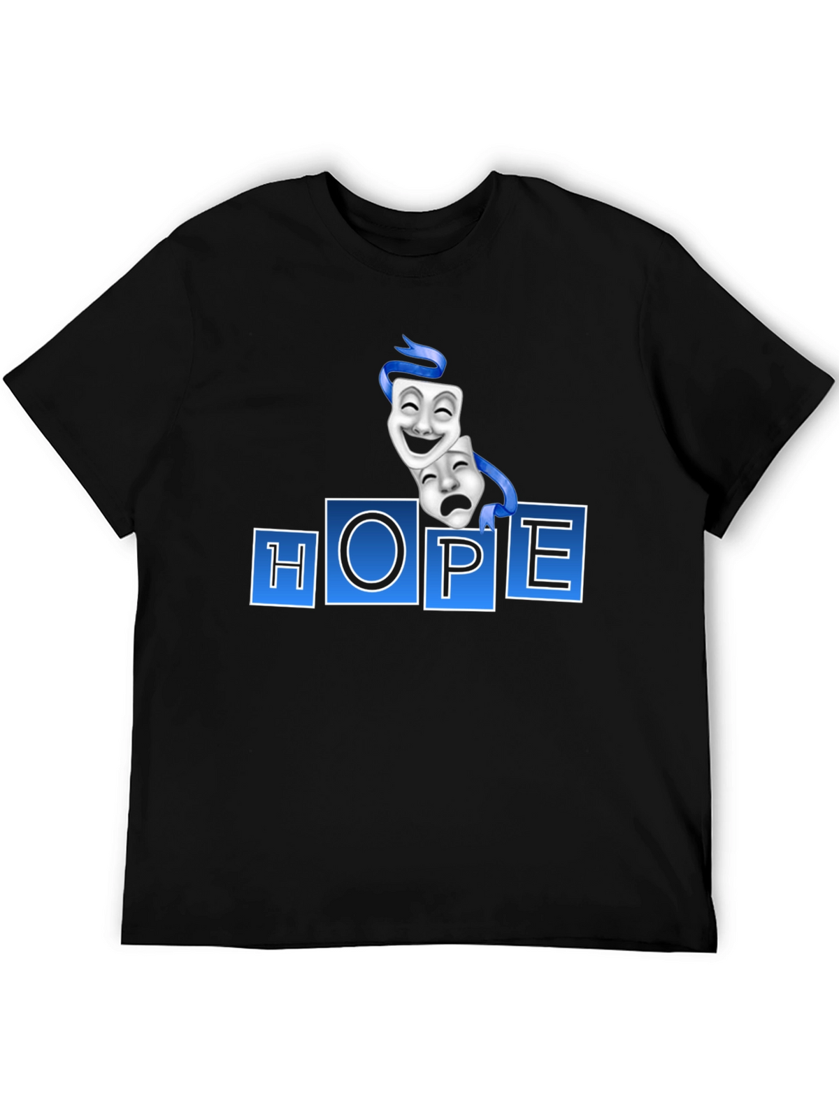 HOPE Graphic T-Shirt with Comedy Tragedy Masks