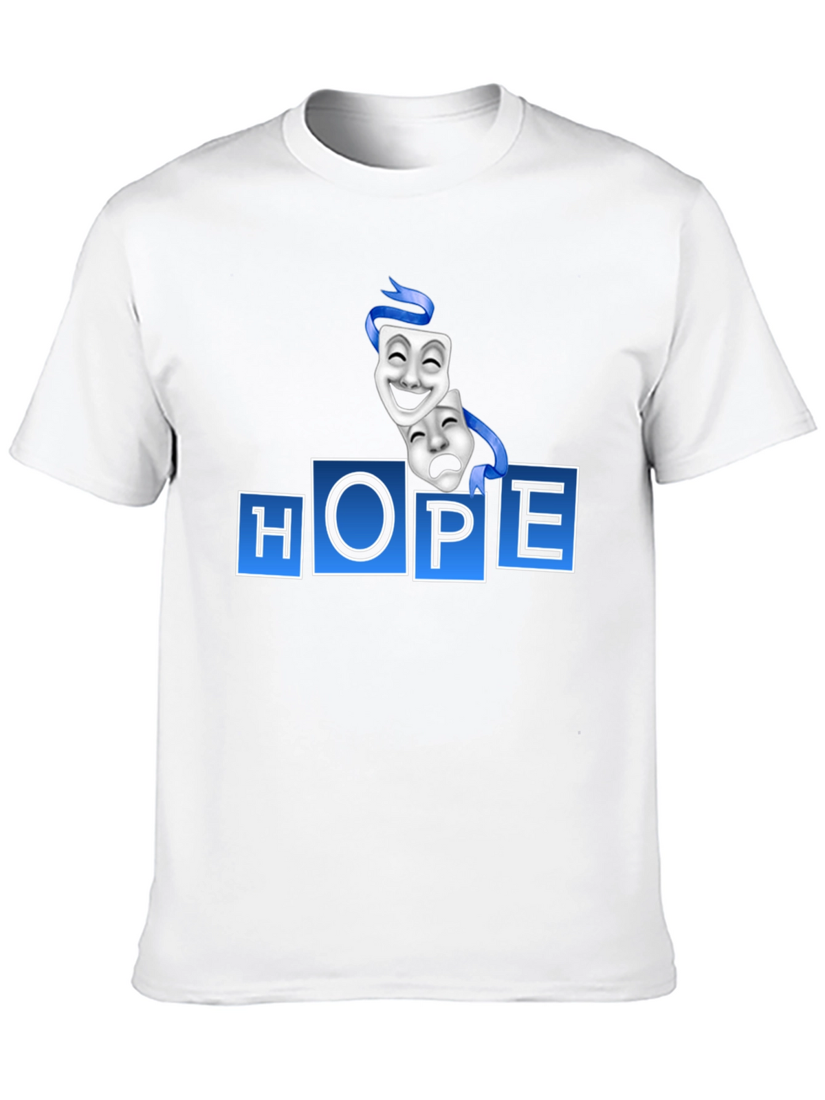 HOPE Graphic T-Shirt with Comedy Tragedy Masks