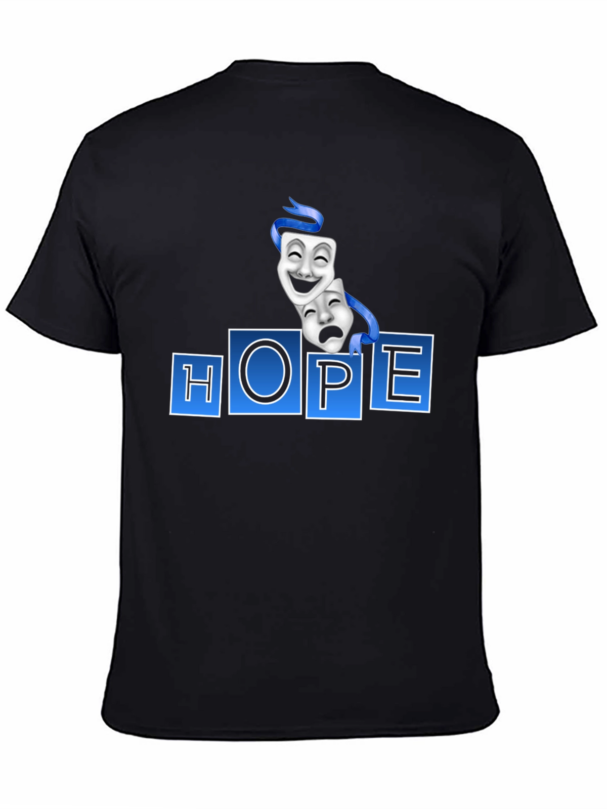 HOPE Graphic T-Shirt with Comedy Tragedy Masks