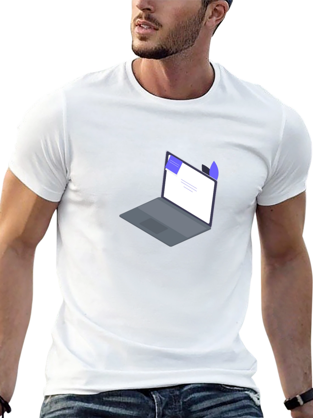Laptop Graphic T-Shirt - Modern Style