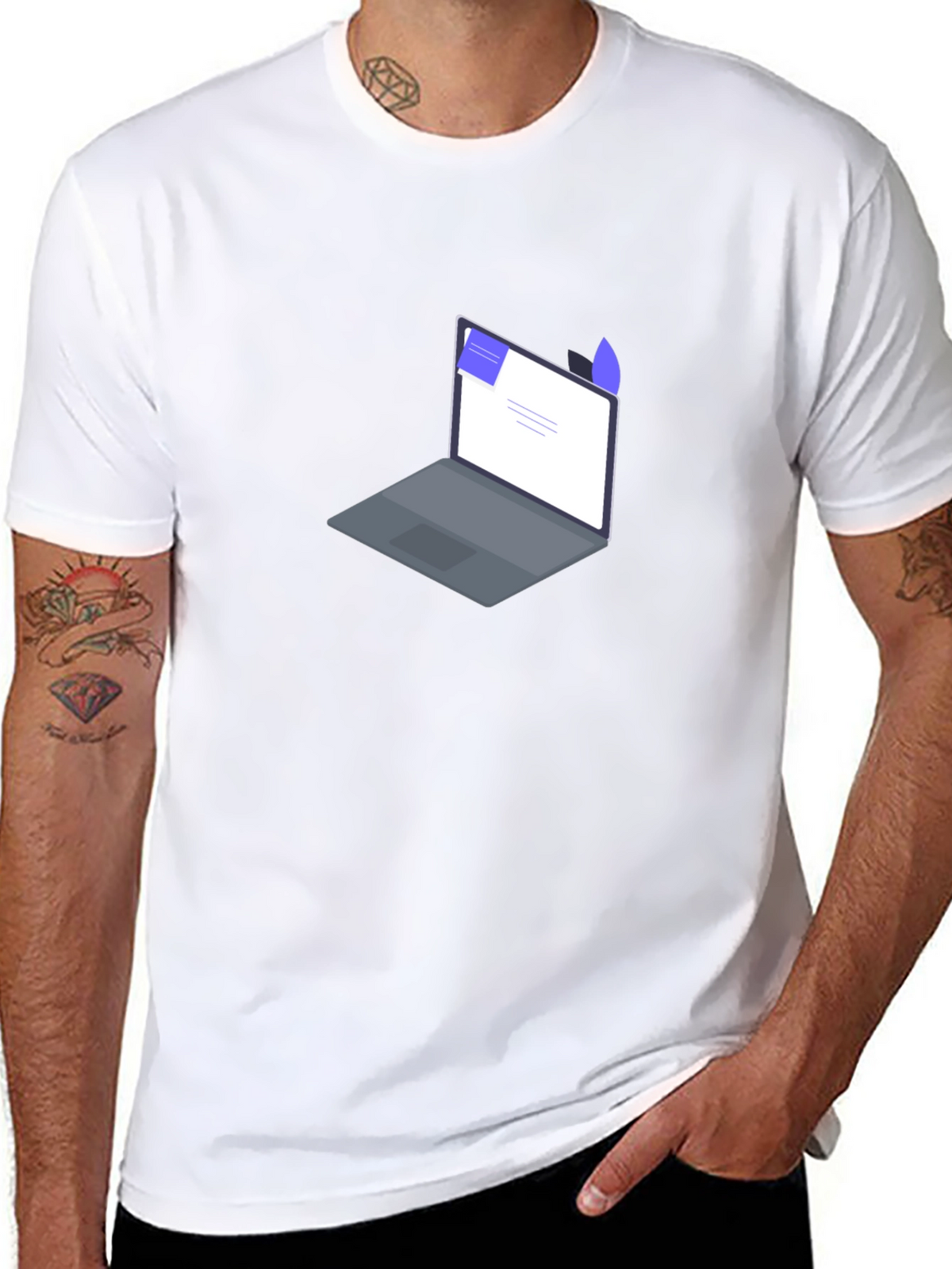 Laptop Graphic T-Shirt - Modern Style