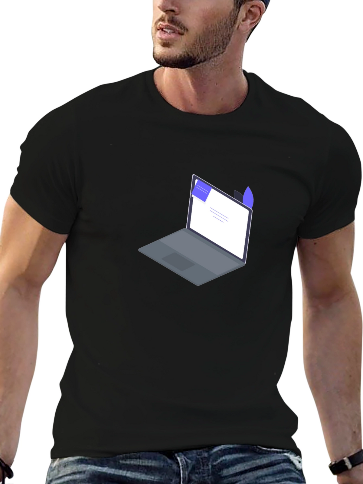 Laptop Graphic T-Shirt - Modern Style