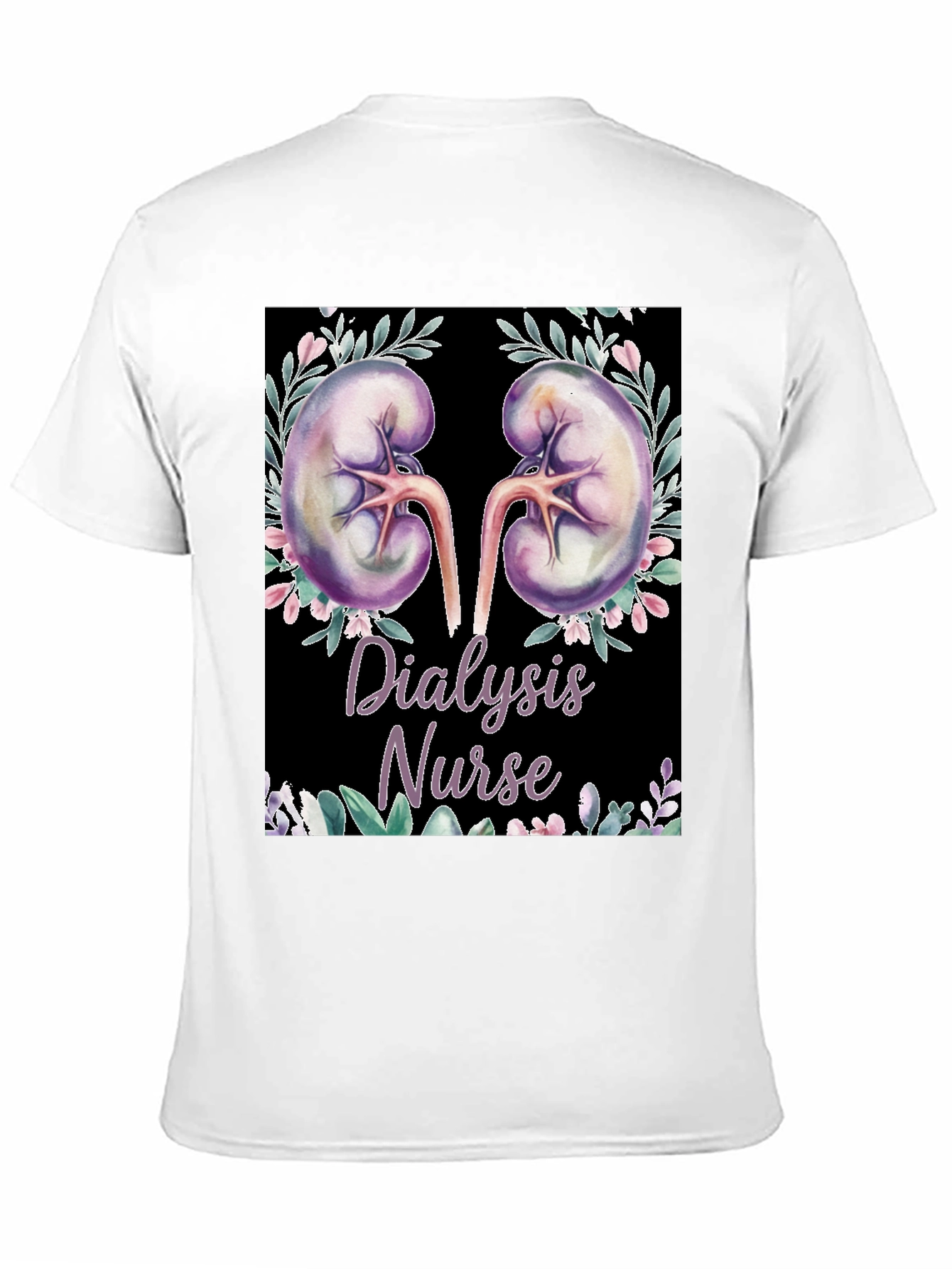 Dialysis Nurse Floral Kidney Graphic Tee