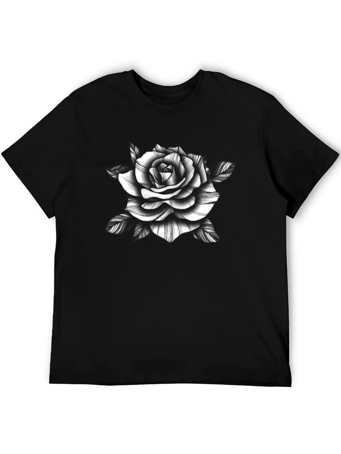 Black Rose Graphic Tee - Stylish Mens T-Shirt