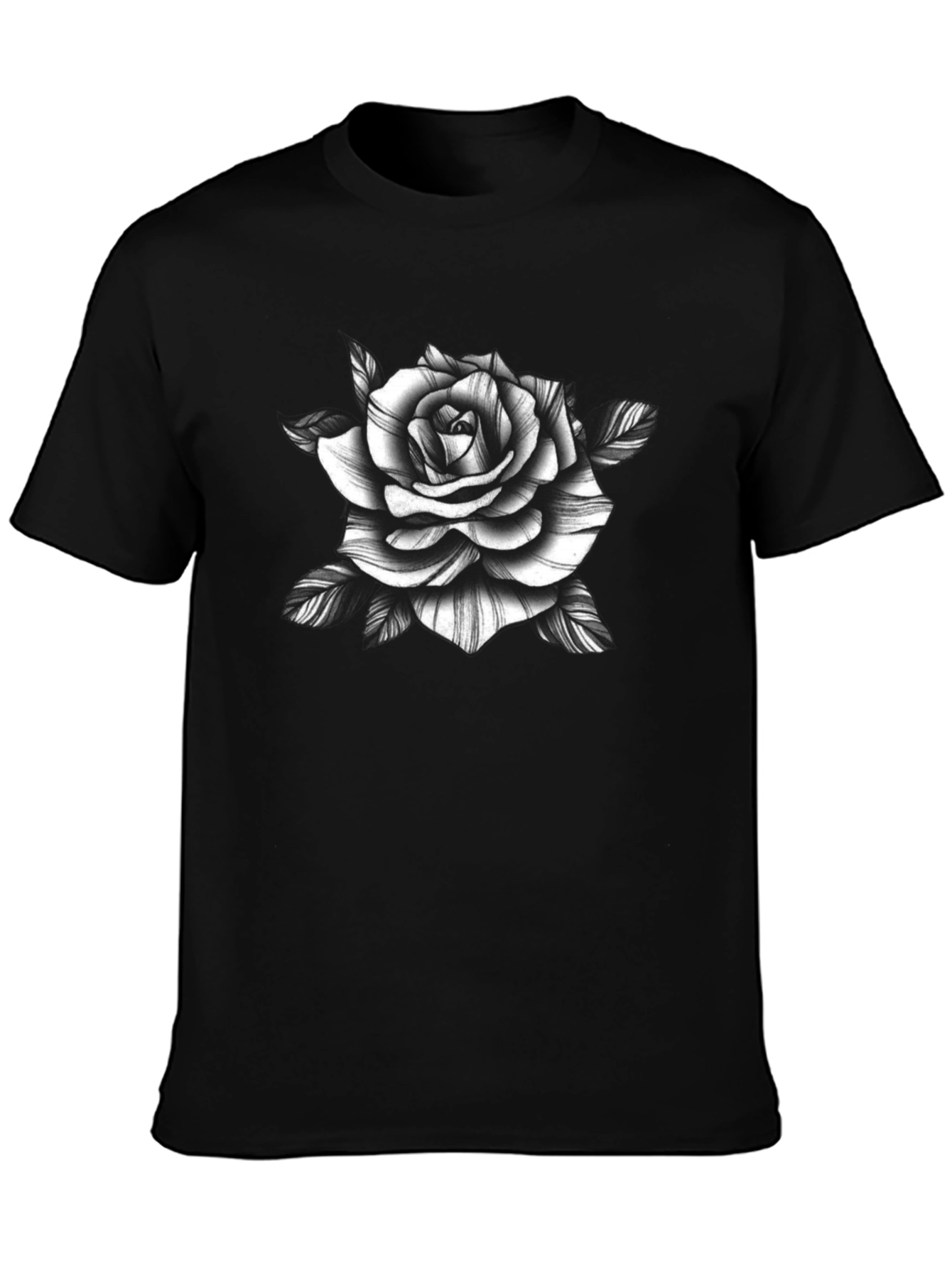Black Rose Graphic Tee - Stylish Mens T-Shirt