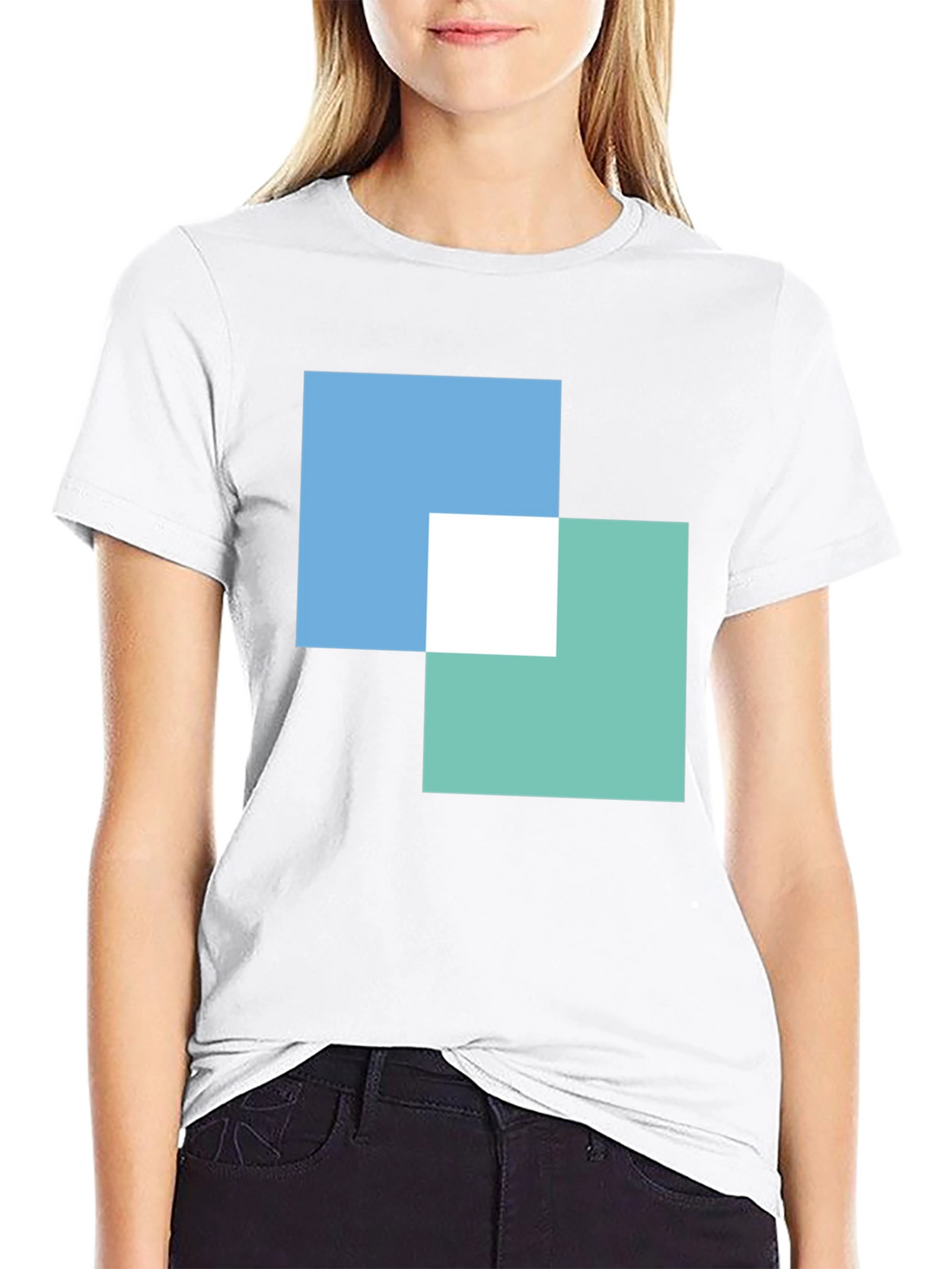 Modern Overlapping Squares Graphic Tee