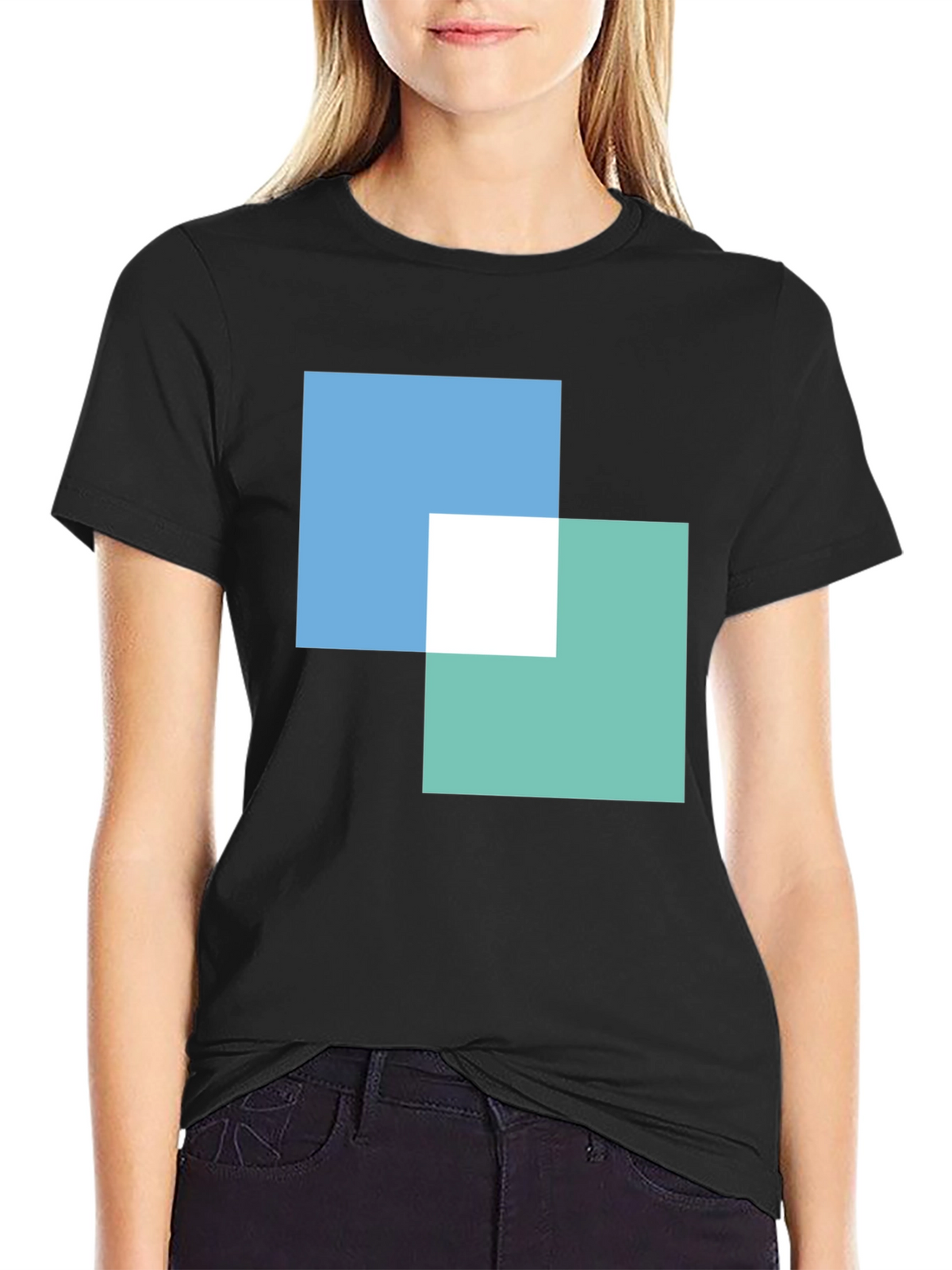 Modern Overlapping Squares Graphic Tee