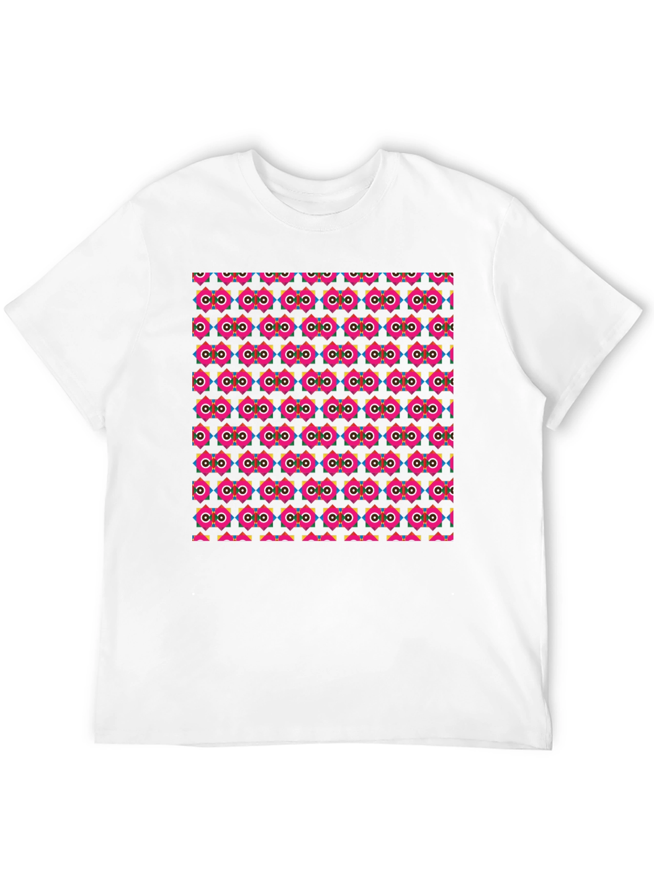 Retro Geometric Pattern Black T-Shirt