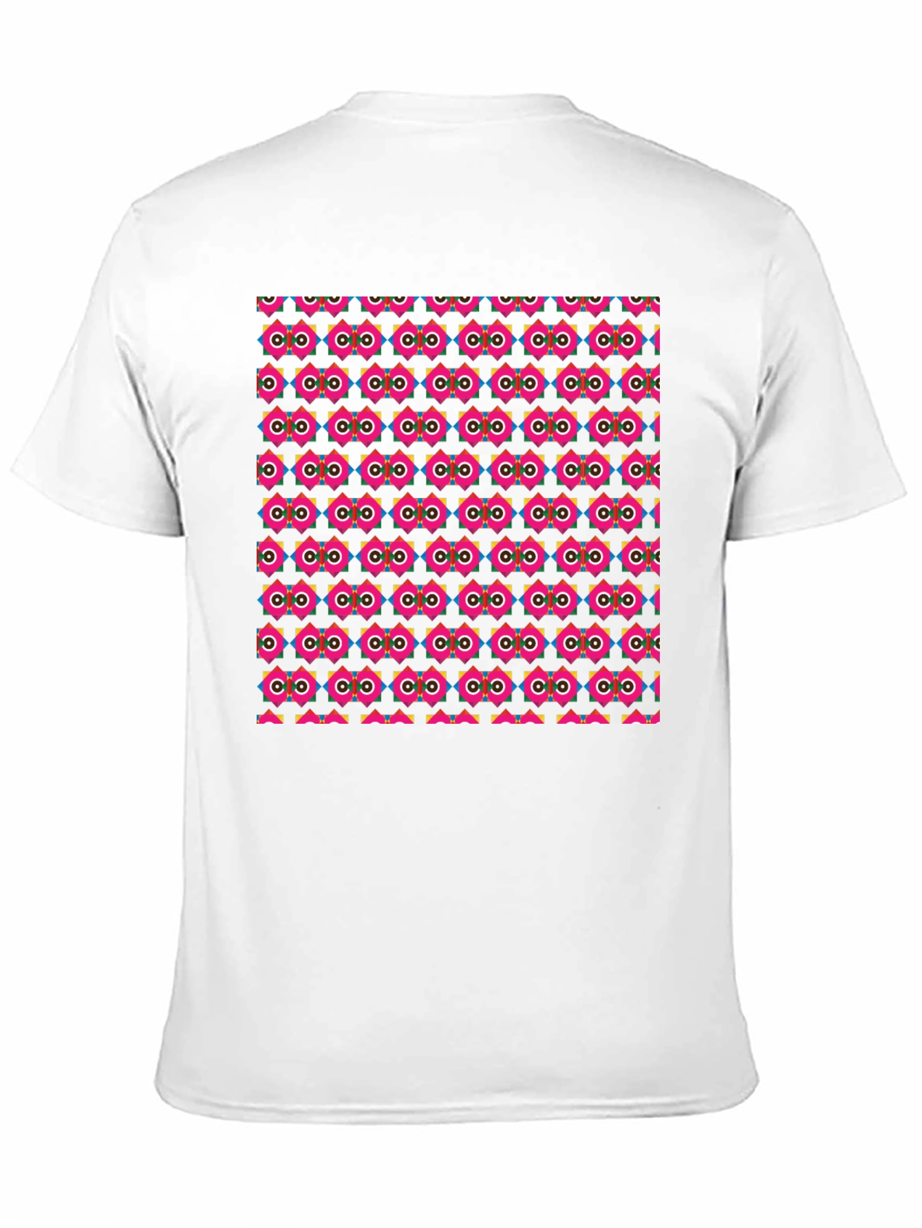 Retro Geometric Pattern Black T-Shirt
